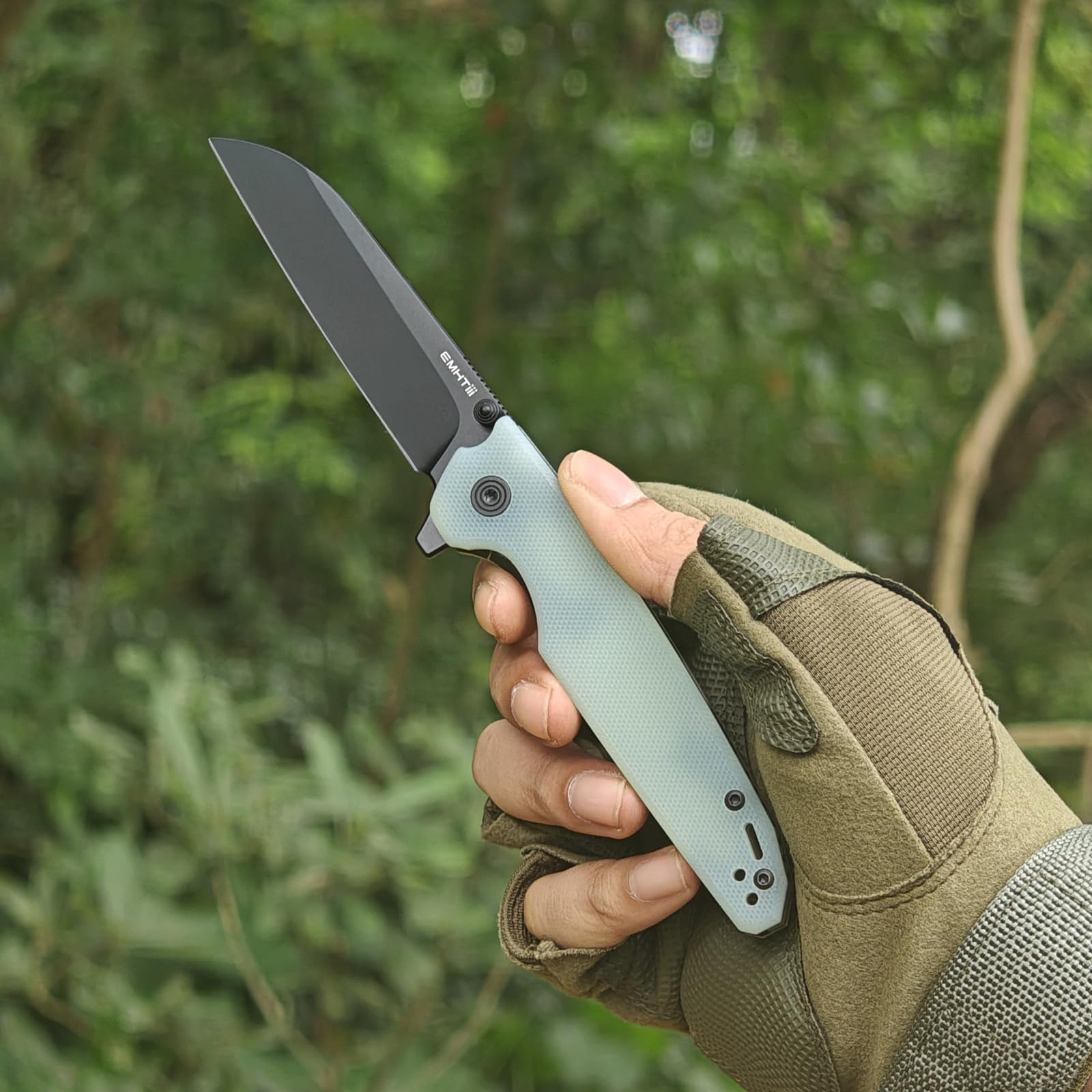 EMHTiii D2 Steel Folding Pocket Knife with Reversible Clip: 3.14
