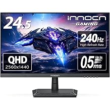 INNOCN 24.5 Inch Gaming Monitor 1440P 240Hz QHD 2K PC Desktop Gaming Screen Fast IPS HDMI 2.1 Display, DisplayPort, Built-in Speaker, 25G2S