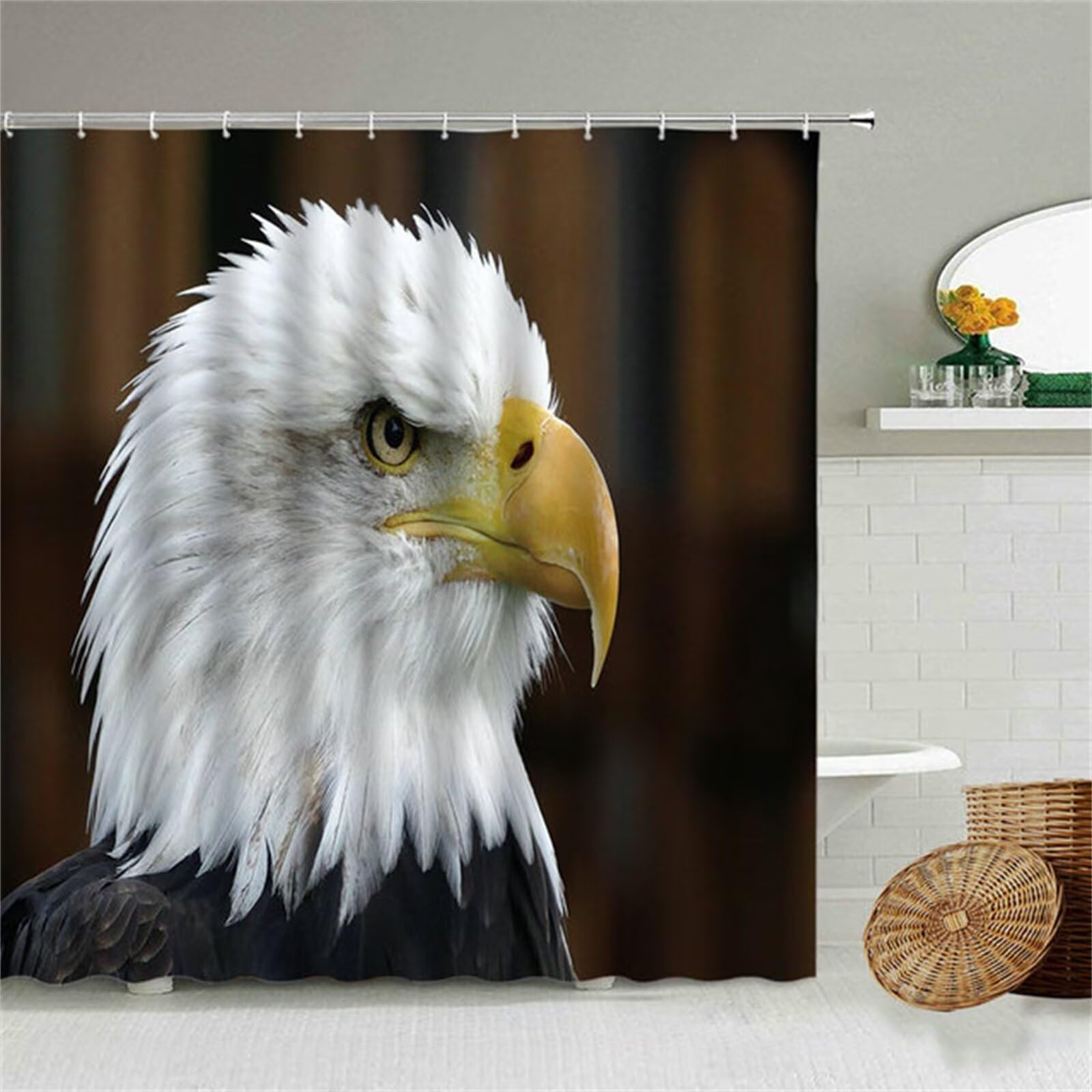 Rideau douche anti moisissure tissu imperméable 120x200cm rideau polyester avec crochets