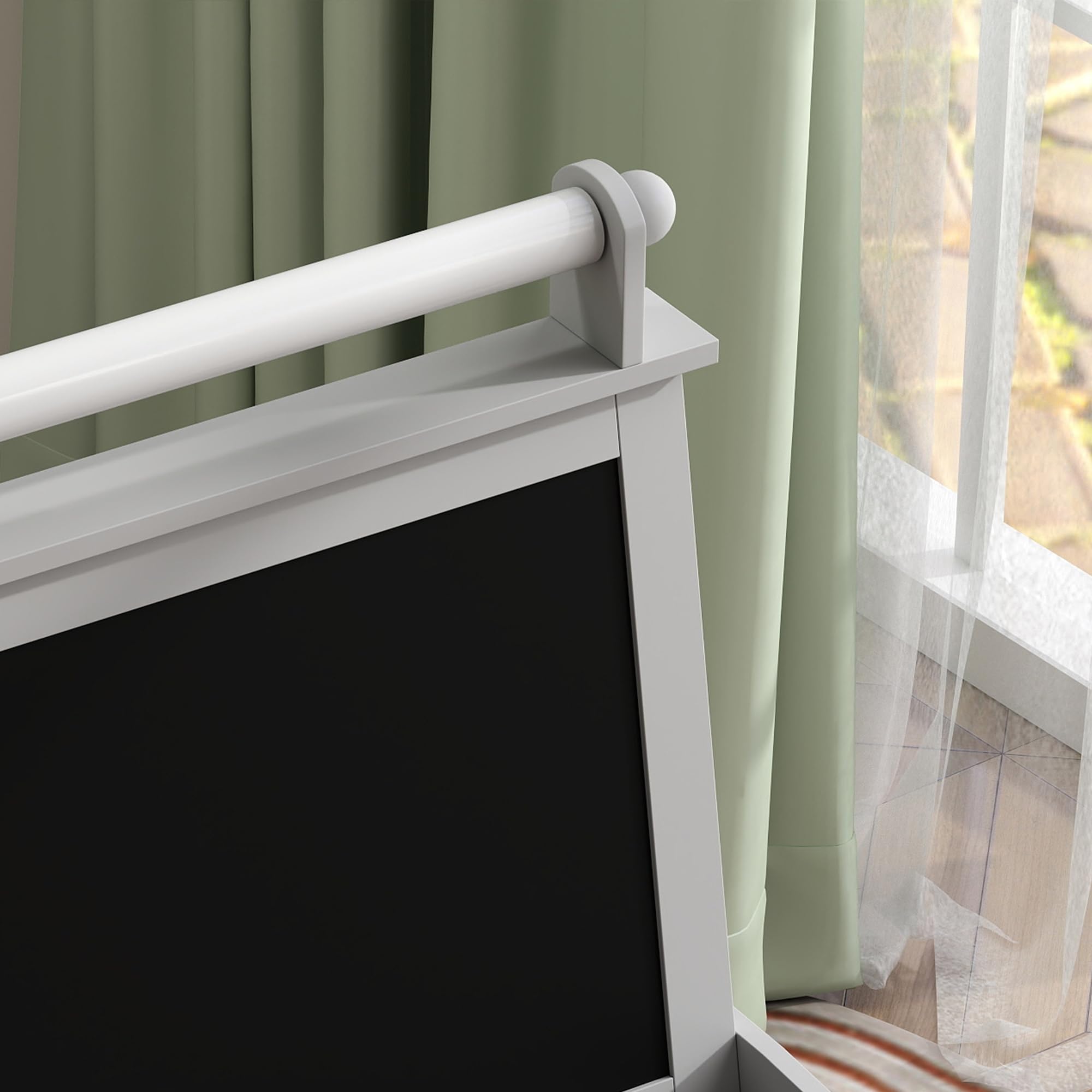 AIYAPLAY Pizarra Infantil Caballete 3 en 1 Pizarra Infantil de Doble Cara Magnética Caballete de Pintura para Niños con Rollo de Papel y Cestas de Almacenamiento 59x48x118 cm Gris