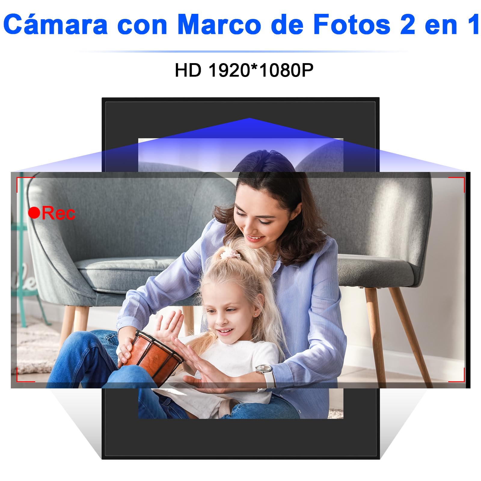 Cámara Oculta Marco de Fotos, Minicámara Oculta HD 1080P | Cámara Espía Oculta con Detección de Movimiento y Grabación en Bucle