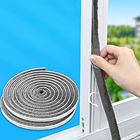 Vista 9 de Burlete autoadhesivo gris de 33 pies para puertas y ventanas, 0.4 pulgadas de ancho x 0.2 pulgadas de grosor