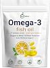 Suplementos de Aceite de Pescado Omega 3 – 4,200 mg de Aceite de Pescado por Porción – Fórmula sin Eructos Sabor Limón – Pescado Salvaje, Destilado Molecularmente - No-GMO, Sin Gluten – 300 Softgels Softgel 300 Count (Paquete de 1) 1
