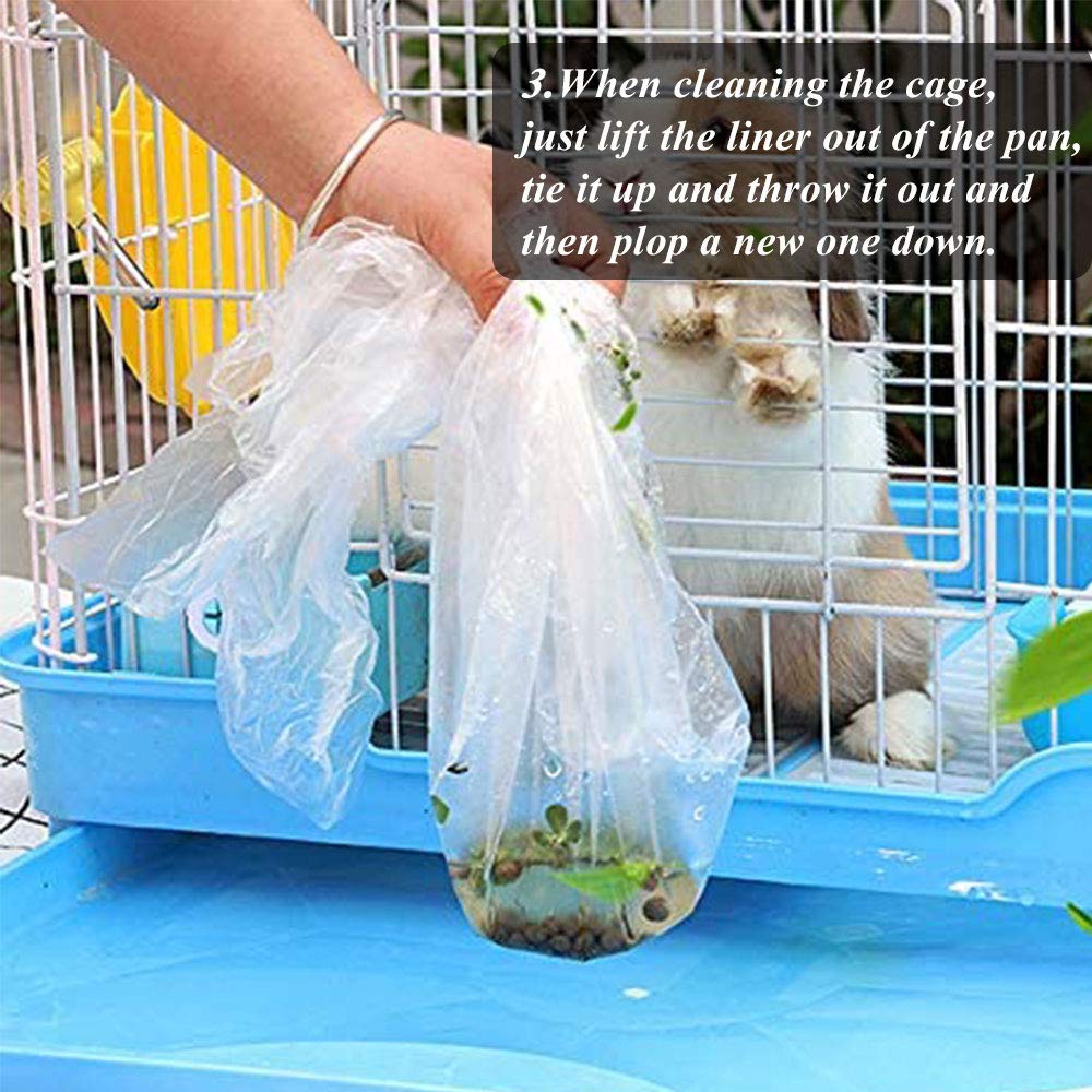 50 forros desechables de gran tamaño para jaula de conejo, plástico para caja de arena para inodoro de conejo, película de almohadilla para caca de conejo, fácil limpieza, accesorios de jaula a prueba
