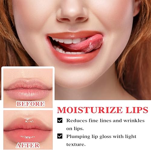 Miniatura 3 de 2P Lip Plumper Gloss, Hidratante Lip Plumping Lip Gloss, Productos nutritivos para el cuidado de los labios, para reducir líneas finas y suavizar