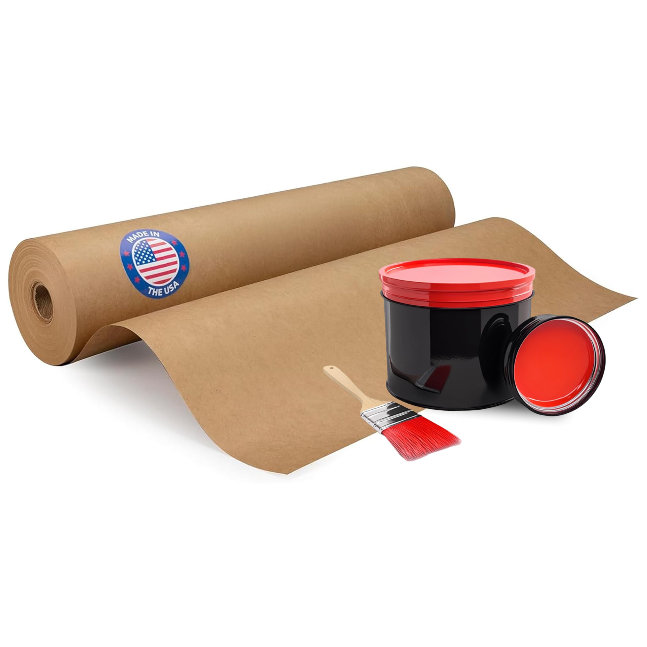 IDL PACKAGING Premium 18" x 60-Yard Brown Masking Paper Roll to Cover Area - Kraft Paint Paper to Protect Surfaces from Water-Based Materials - Painter’s Paper Roll for Home Improvements
