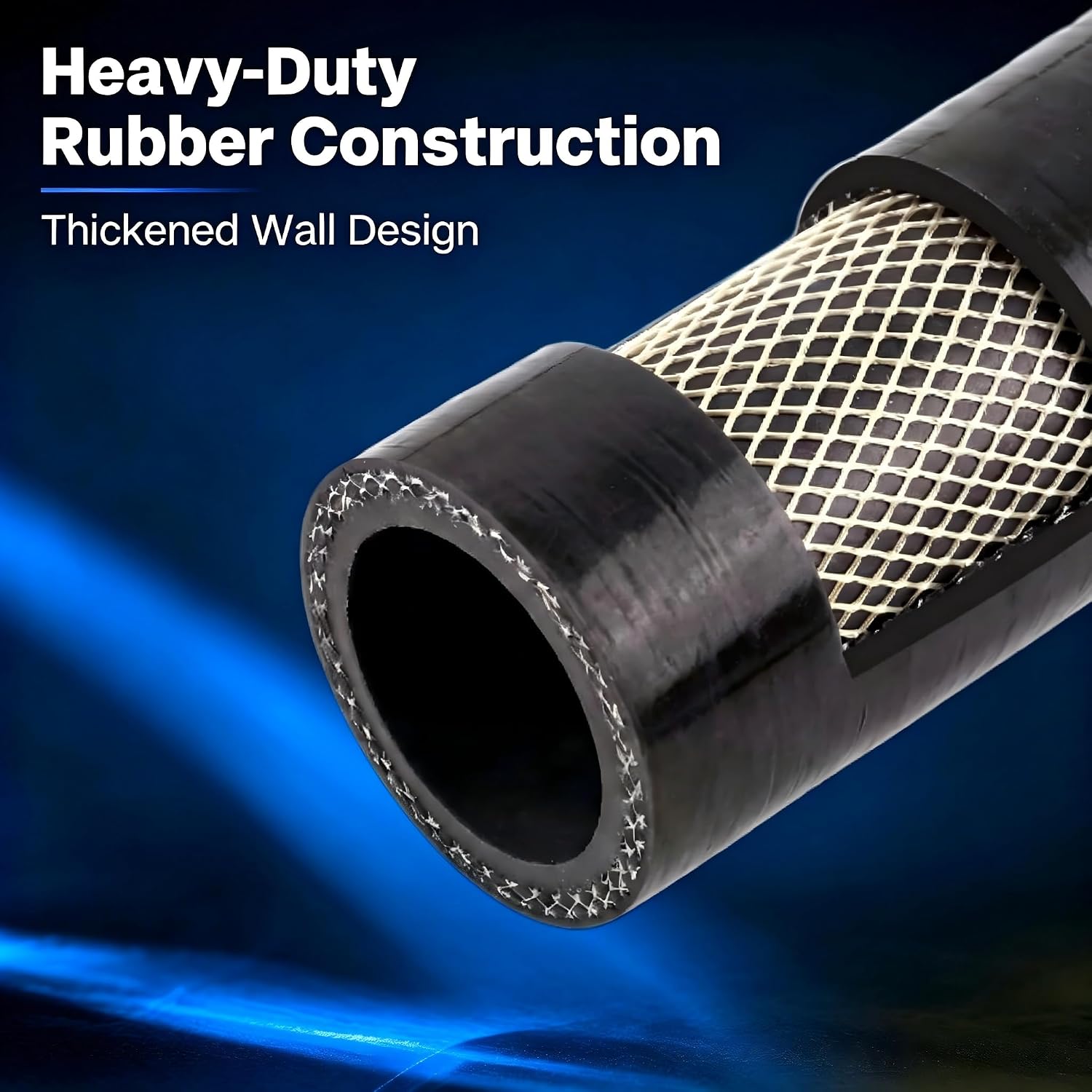 Dishwasher Drain Hose 6FT, 7/8 ID Rubber Hose with Clamps | Kink-resistant rubber build supports steady hot-water discharge in tight spaces