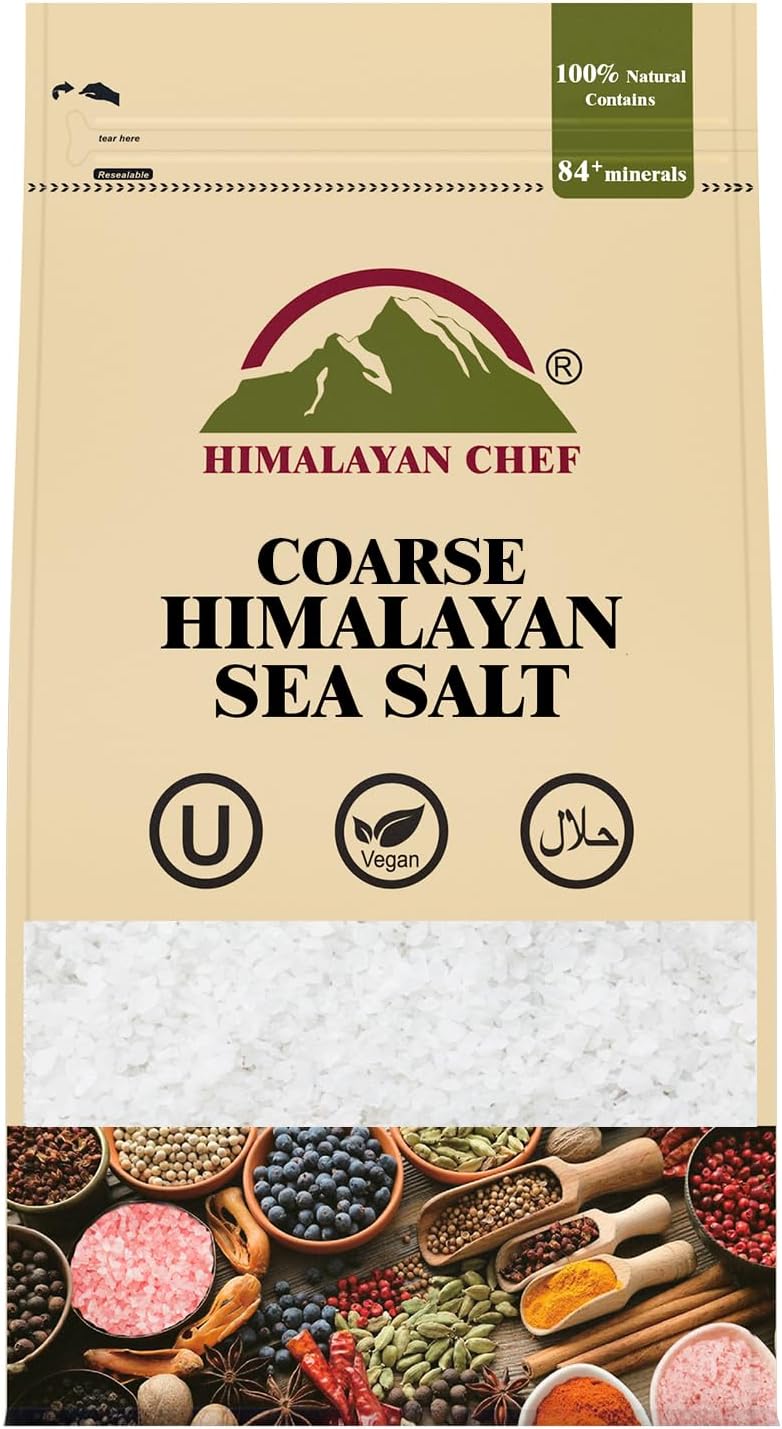 Sea Salt, Coarse Grains, 48 Ounce Resealable Bag – All Natural and Hand Harvested Unrefined Salt, Gluten Free, Non-GMO Seasoned Salt