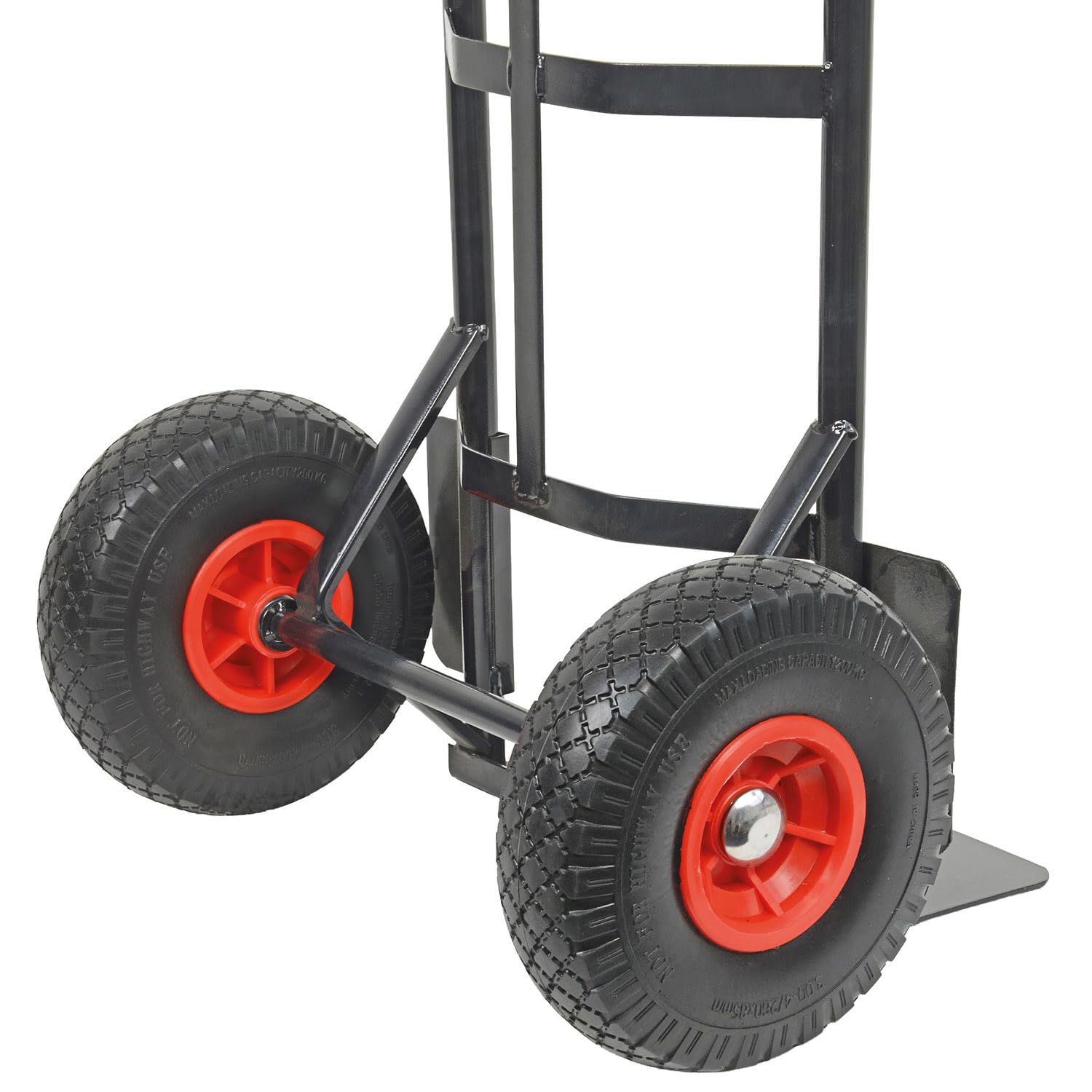 HBH Sackkarre 200kg Vollgummireifen TK200PU01 Transportkarre, schwarz, pannensicheres PU-Rad, kugelgelagert, robuster Stahlrohrrahmen, Sicherheitsgriffe, ideal für Haus, Garten, Werkstatt & Umzug
