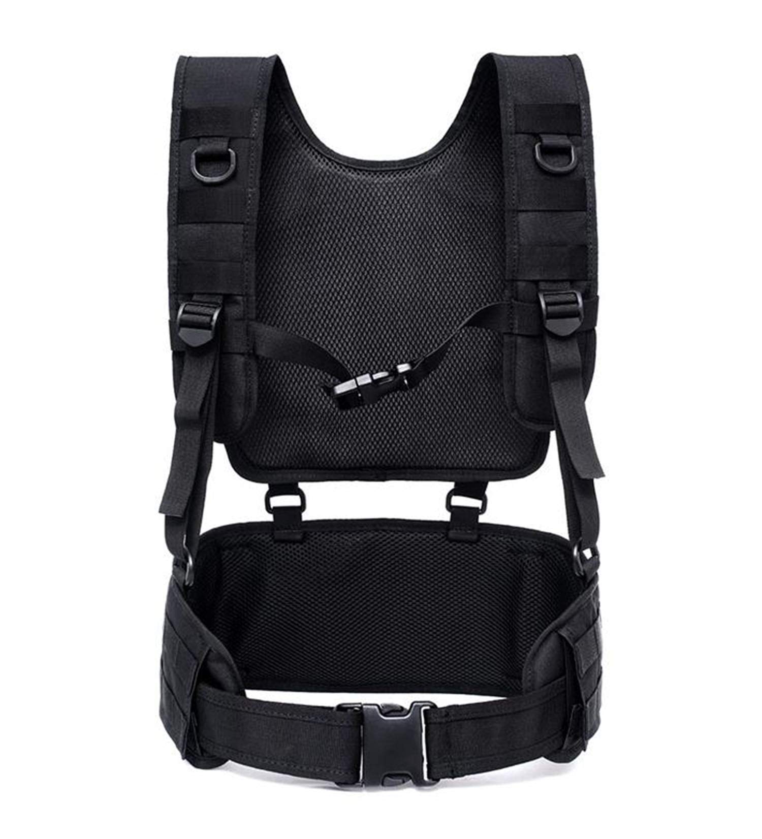 Tactical Padded Battle Belt with Detachable Suspender Straps for Patrol Army Training Outdoors Duty