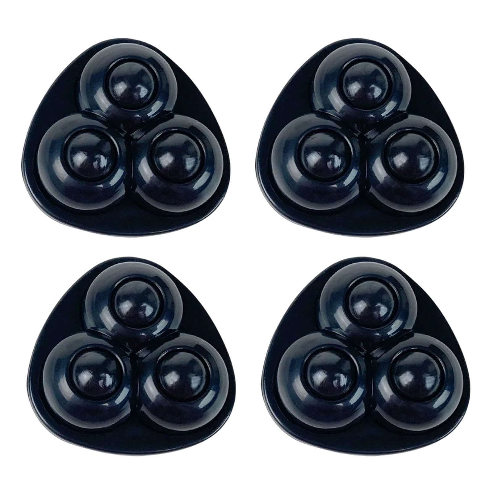Caster Wheels, 4pcs Sticky Swivel Pulley 360 Degree Free Rotation Rolling Caster Pulleys No Noise for Trash Can Bottom Kitchen Small Appliances(Black Style B)