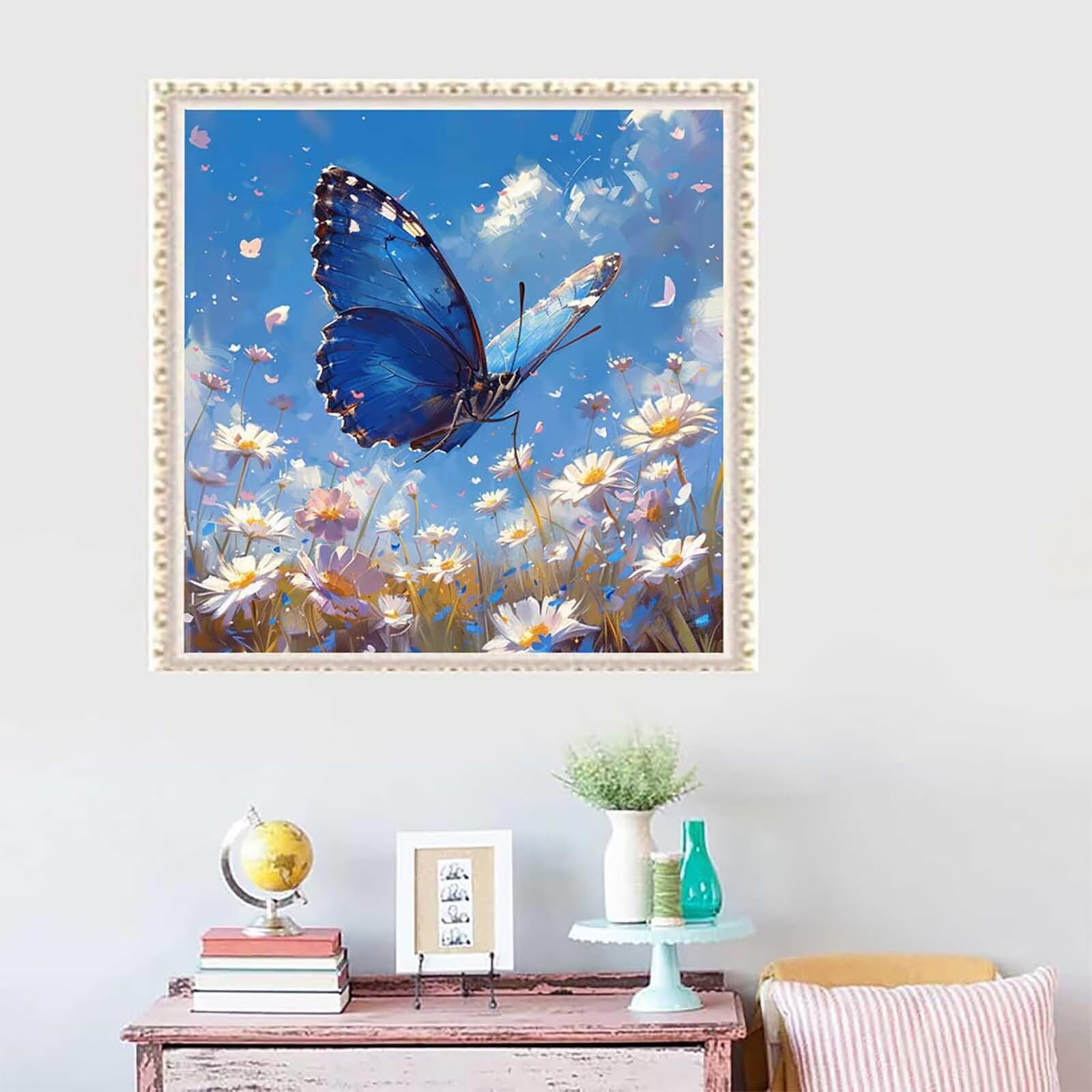 5D Diament Malarstwo Kwiat Numer Numer dla dorosłych, Diament Malarstwo Dorosły Motyl, DIY Hobby Kreatywny zestaw dla dorosłych, Numer Malarstwo Rhinestone Zestaw Ścieg krzyżykowy, Boże Narodzenie