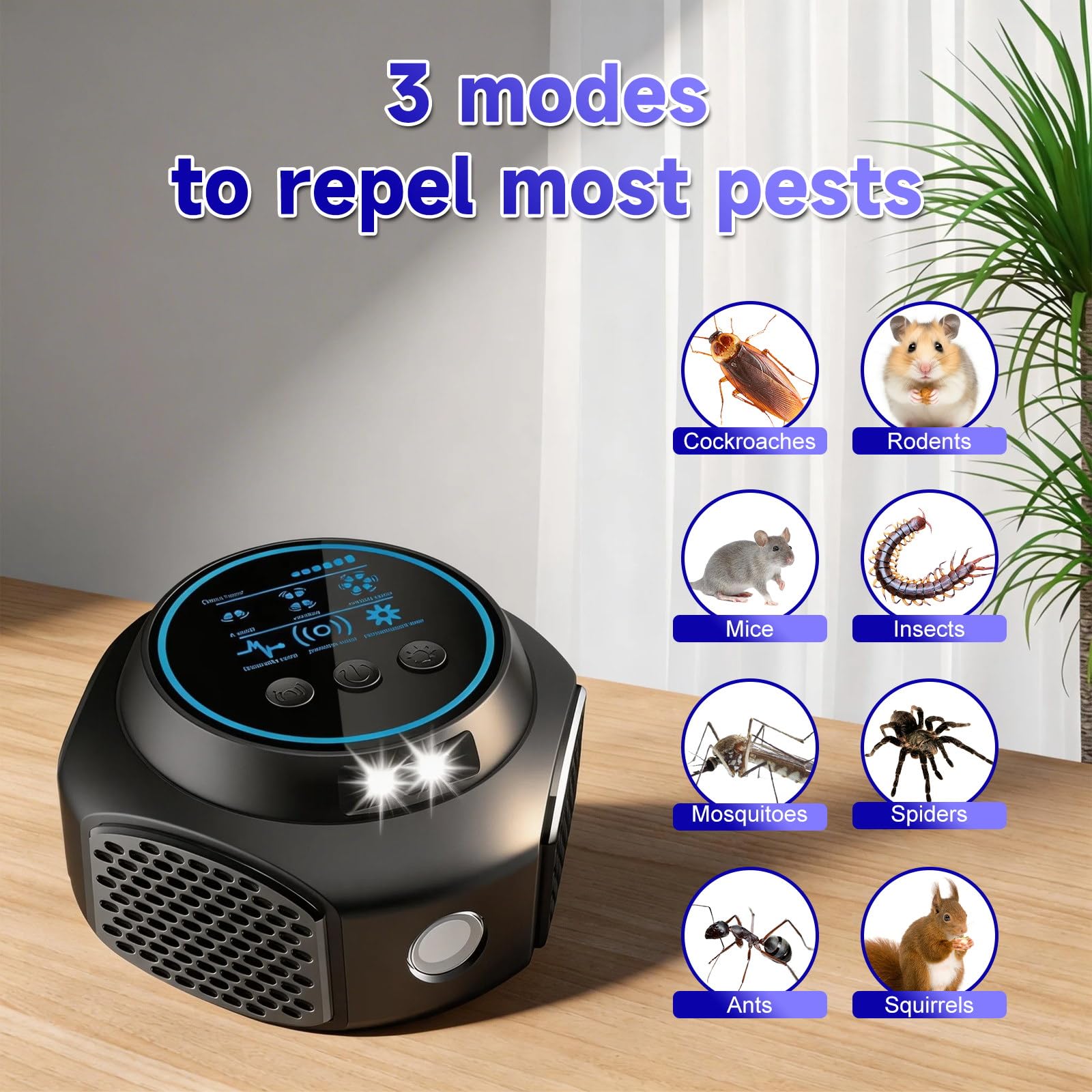 EPROICKS Ultrason Souris Et Rats, Couverture à 360 Degrés,Répulsif Souris Ultrason, Modulation De Fréquence Intelligente, Adapté à La Répulsion des Rongeurs dans De Multiples Scénarios
