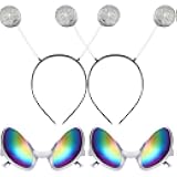 itechpanda Green Plastic Alien Glasses Martian Antenna Headband Boppers for Fancy Dress Party Halloween Kids Adults