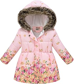 Casaco de Inverno Infantil | Casaco infantil com capuz,Casacos de snowboard com gola de pele com capuz, roupas à prova de vento, jaqueta de neve Kumprohu