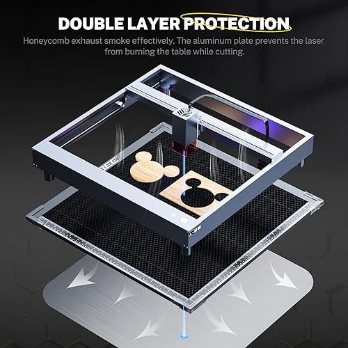 Miniatura 2 de Cama láser de panal de abeja de 11.8 x 14.96 x 0.87 pulgadas, panel de trabajo de panal de abeja Geekbee con placa de aluminio para máquina de corte