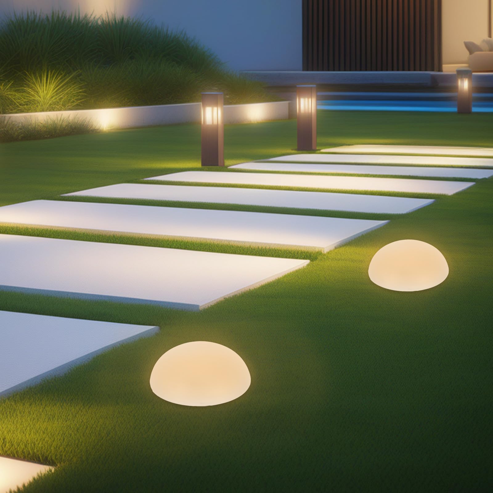 Solar Bodenleuchte Gartenleuchten Solar Kugel Halbkuppel IP65 für Garten