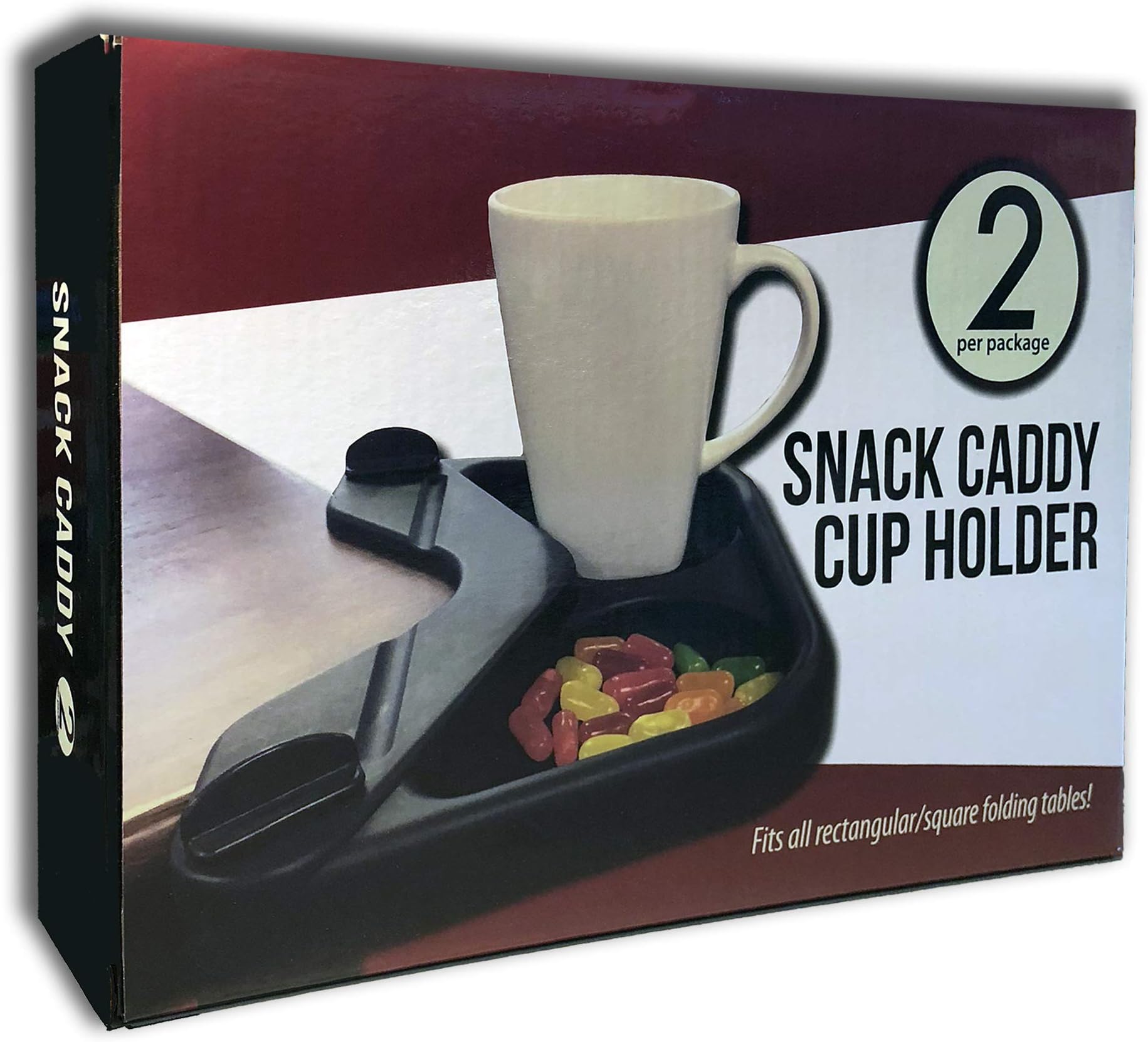 Snack Caddy and Cup Holder for Game and Card Tables - Set of 2