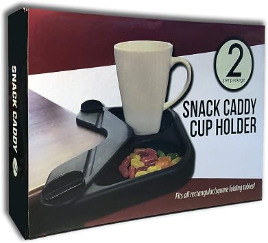 Snack Caddy and Cup Holder for Game and Card Tables - Set of 2