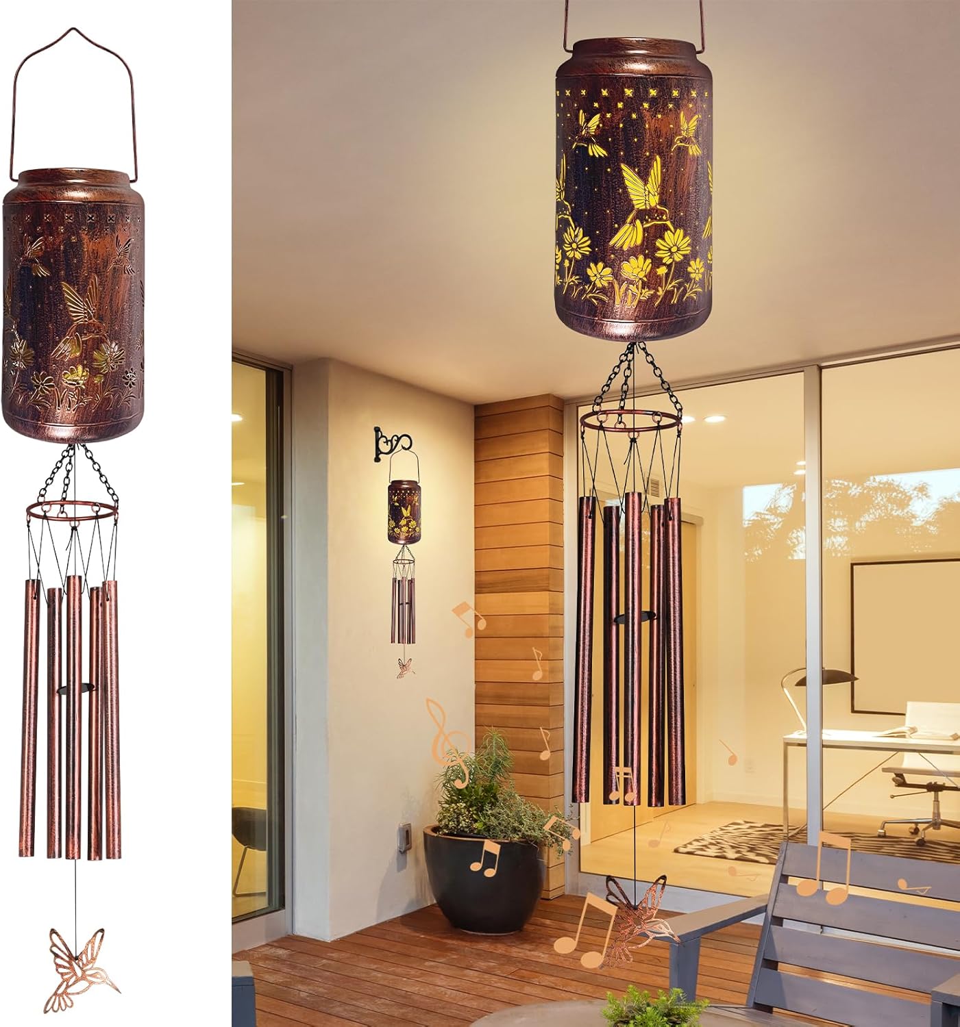 Wind Chimes for Outside Hummingbird Solar Wind Ghana Ubuy