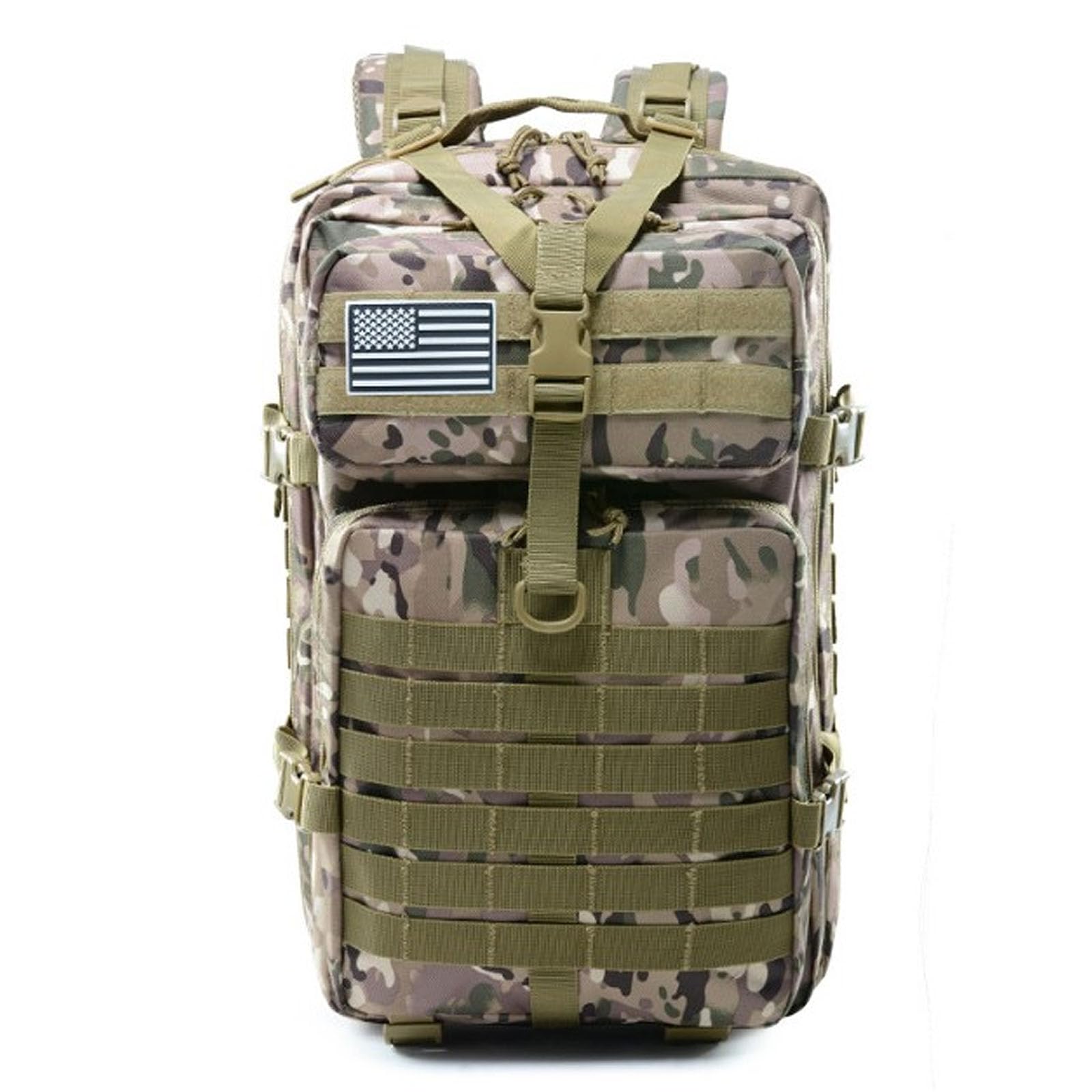 FANDARE 45L Military Tactical Backpack Waterproof Heavy Duty 3 Day Assault Pack Molle Bag Backpack Army Backpack for Men Tactical Laptop Backpack Bug Out Bag Hiking Rucksack CP Color