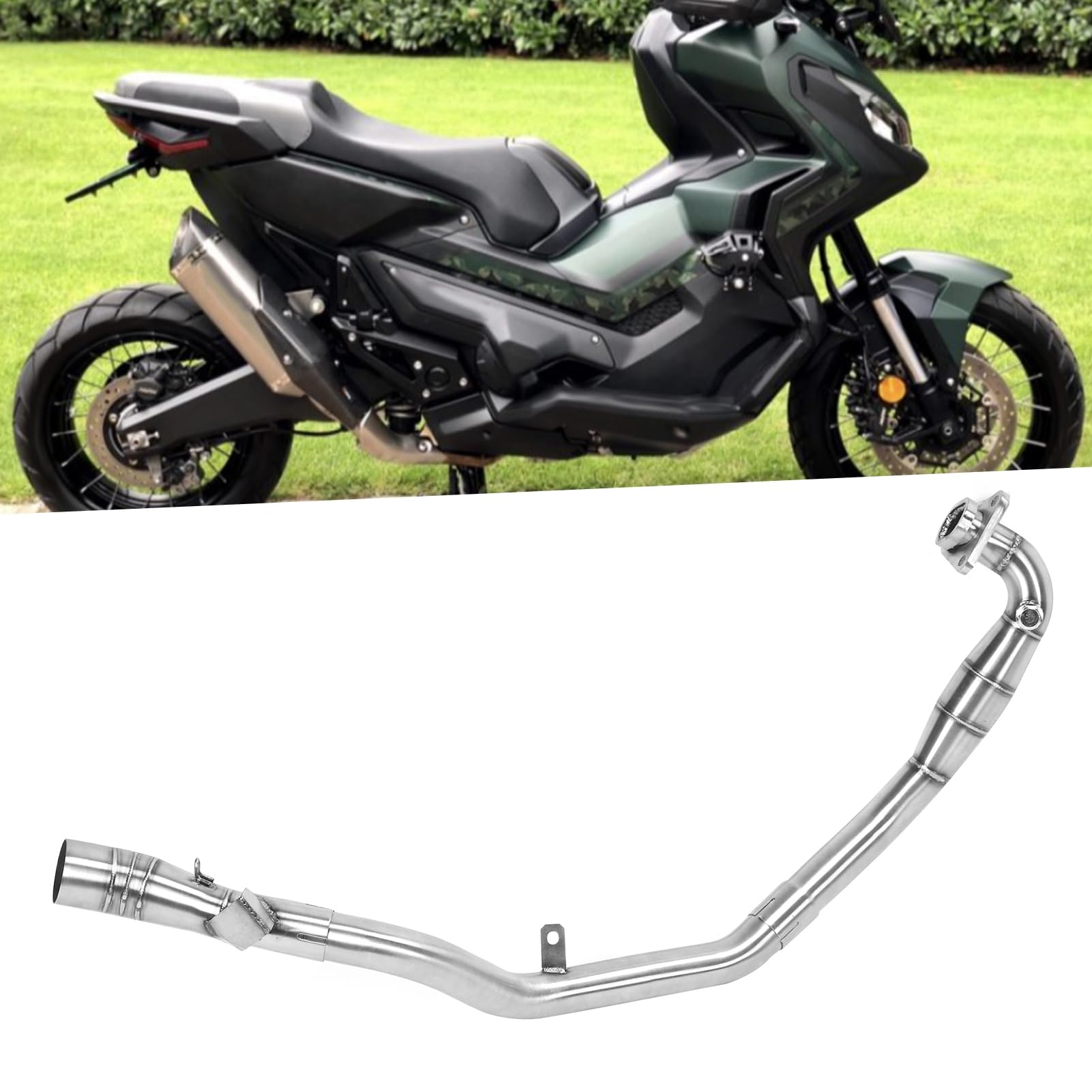 aqxreight Kit Collettore Tubo di Scarico Anteriore Moto in Acciaio Inossidabile XADV 750 20172020