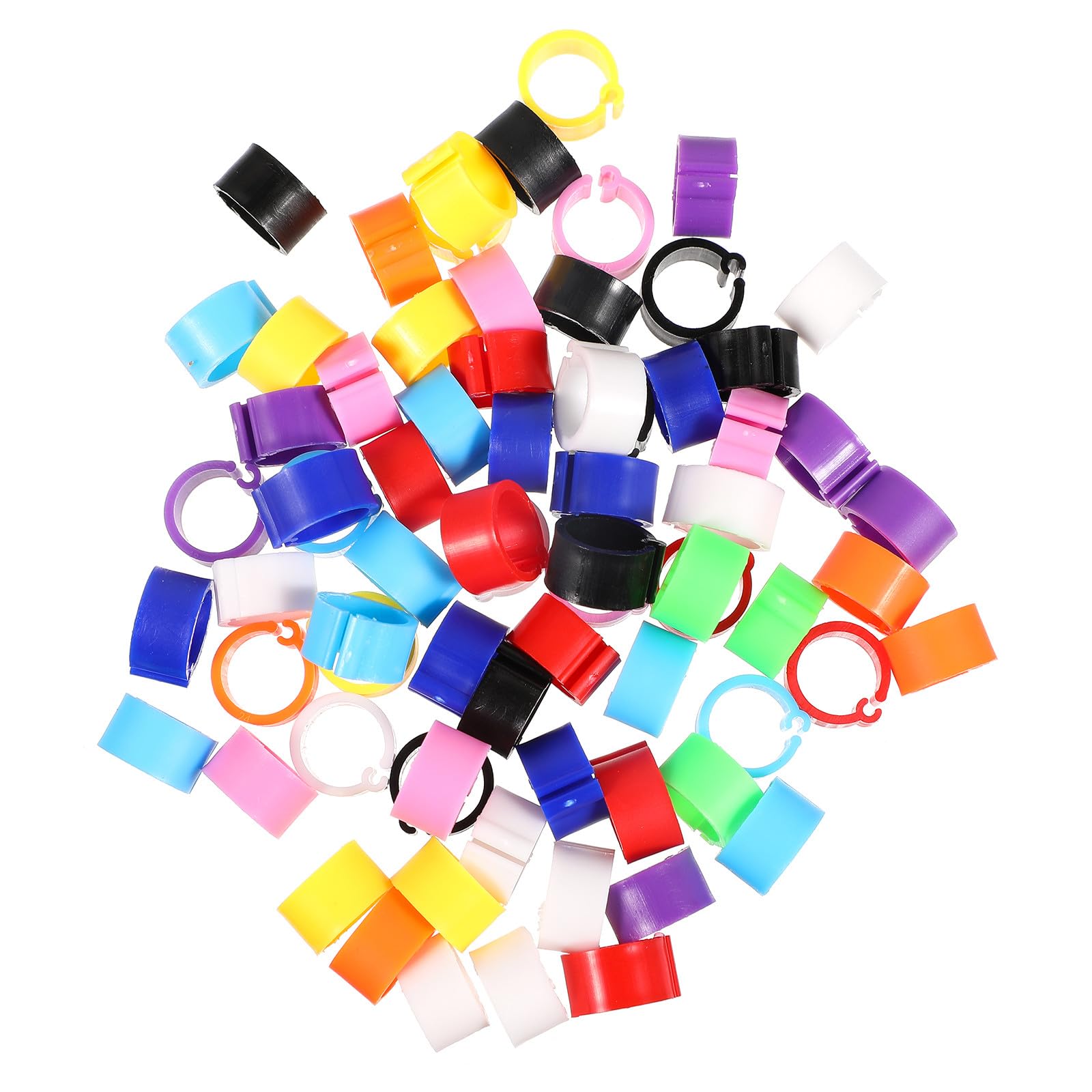 VILLCASE Plastic Pigeon Rings Multi-color Bird Leg Bands 100pcs and Bird Random Color Visually Appealing and Practical Cuff Rings for Racing Pigeons and Parrots for Pet Owners