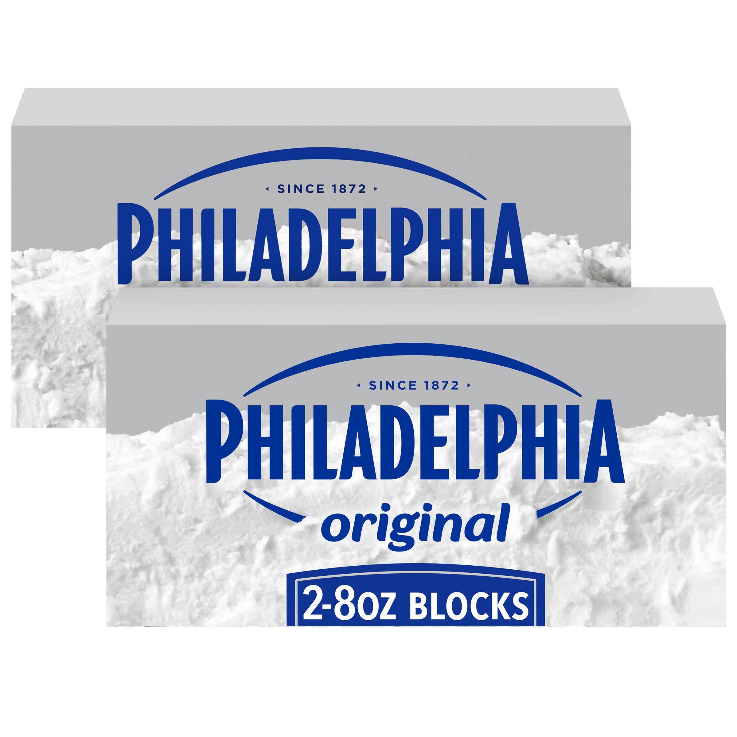 Philadelphia Cream Cheese 2 Blocks for Recipes and Baking Original No Artificial Preservatives Flavors or Dye 8 oz