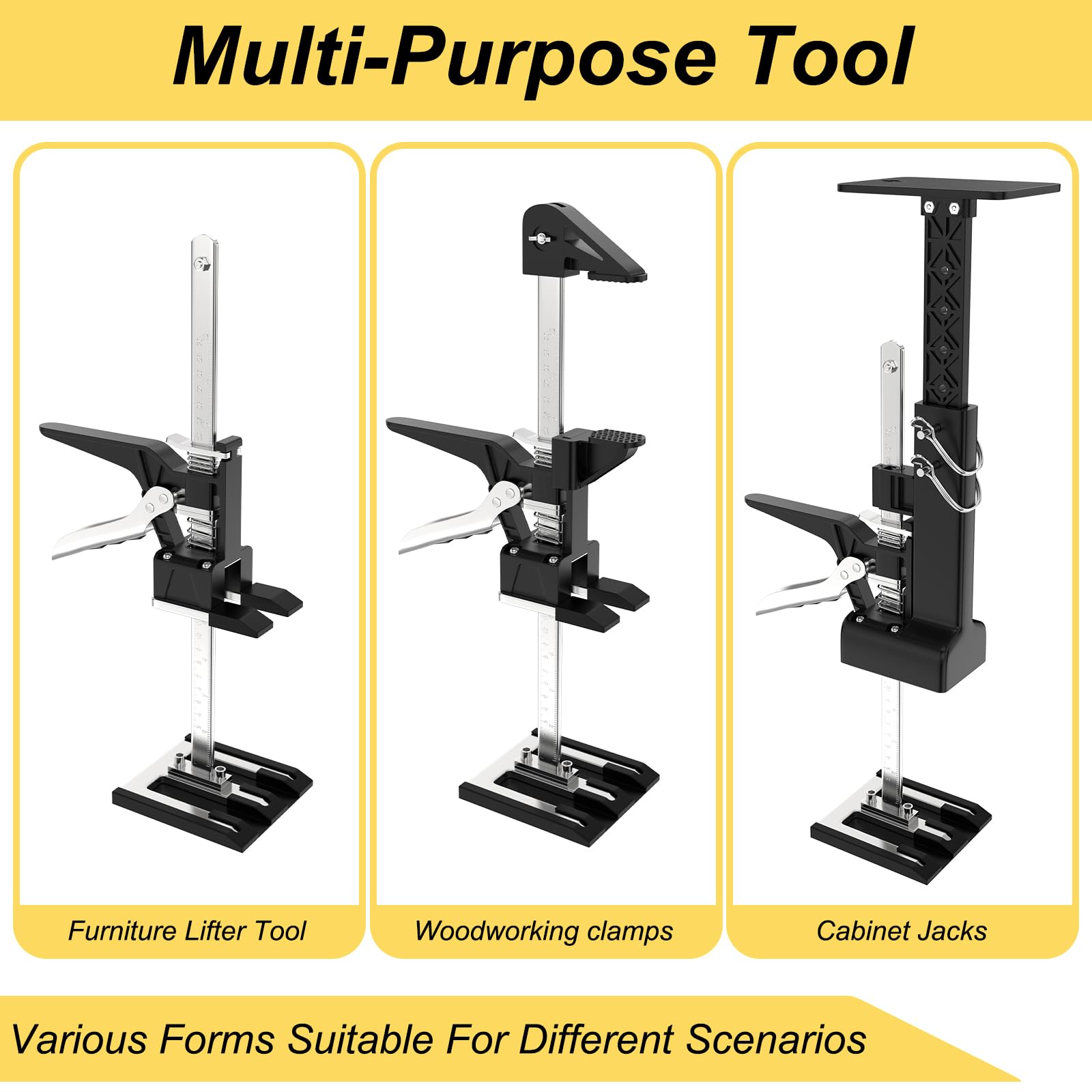 Verstellbare Wagenheberständer, 2 Stuks Werkbesparende armkrik, Handgereedschaplifter met Schaal Hefhoogte 23,6'', Hand Lifting Jack Tool Hefcapaciteit 360lbs