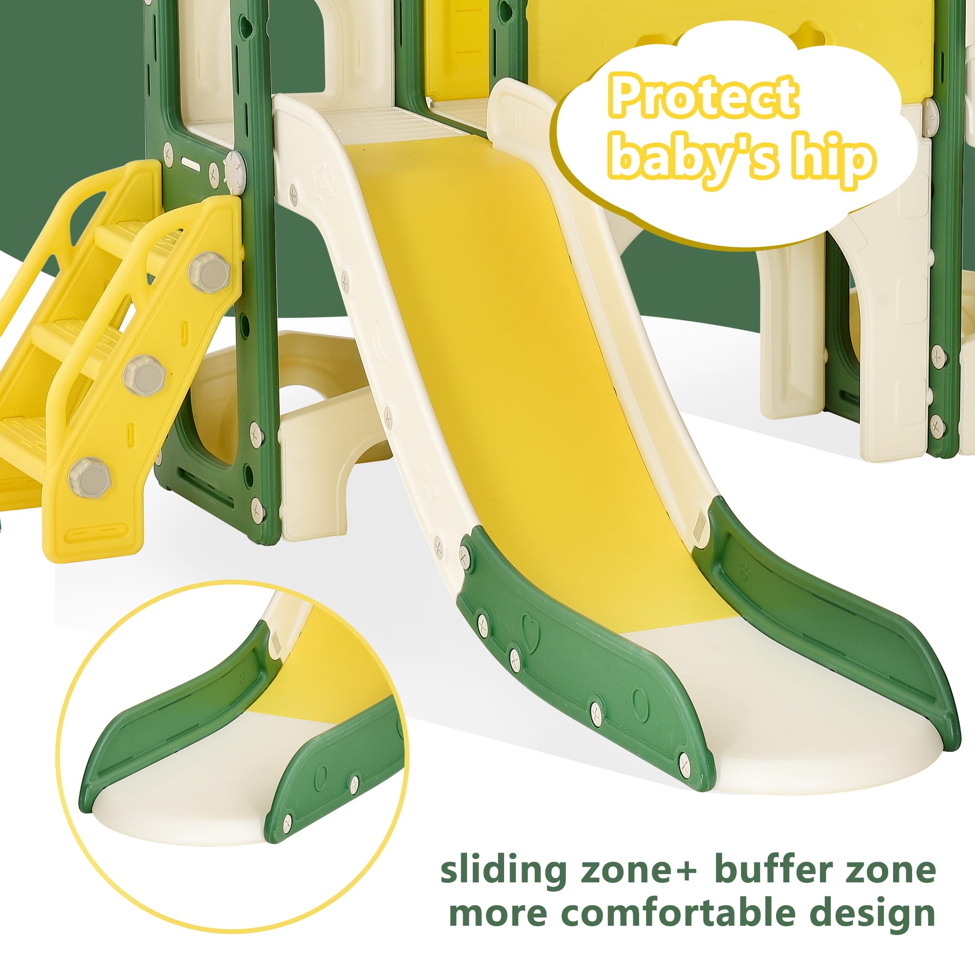 Tobogán Infantil En Para Interior Y Exterior Con Canasta, Túnel Y Más  203x166x97cm