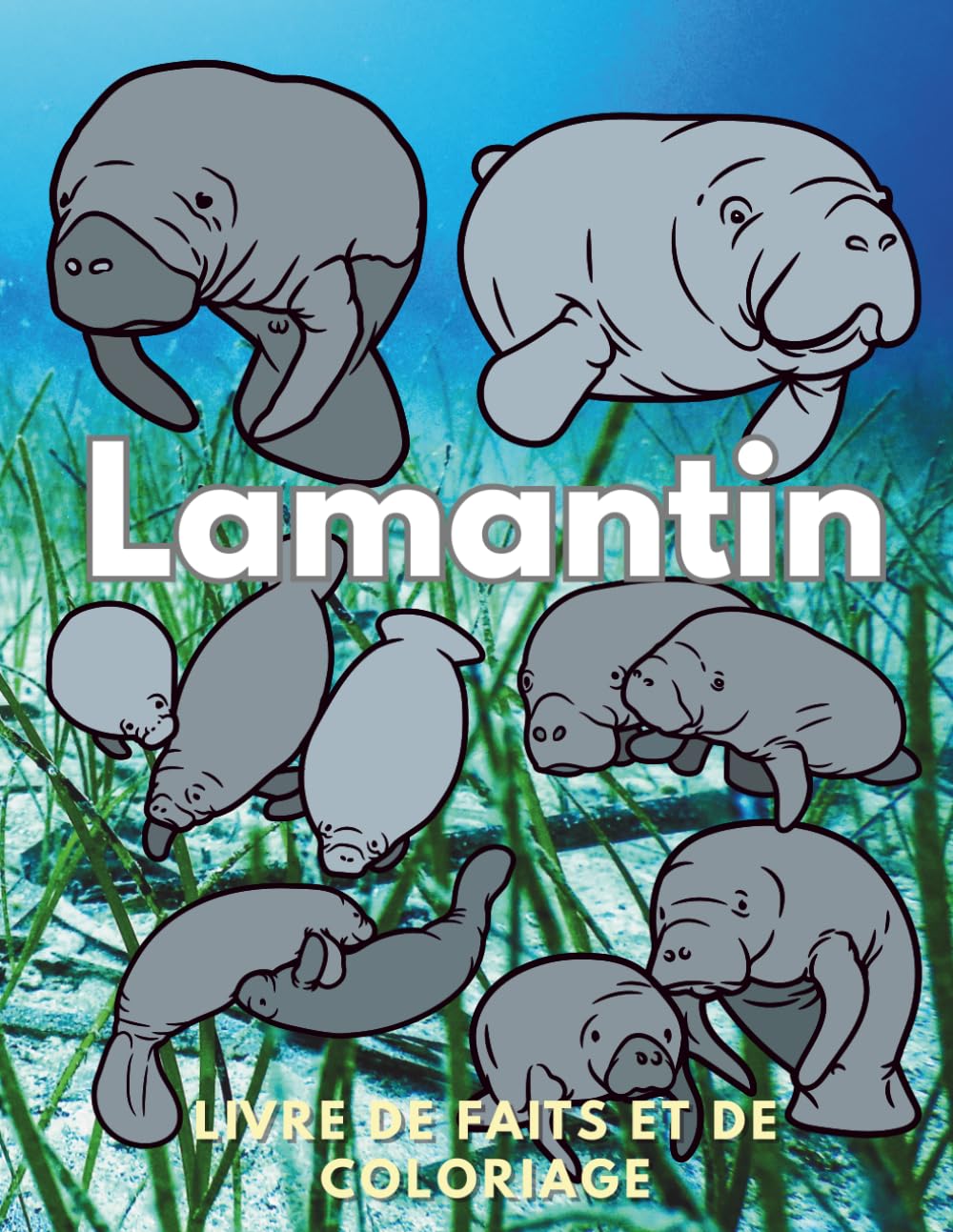 Lamantin : Faits et livre de coloriage: Livre d'activités pour les enfants de 2 à 16 ans (Faits sur les animaux et coloration)