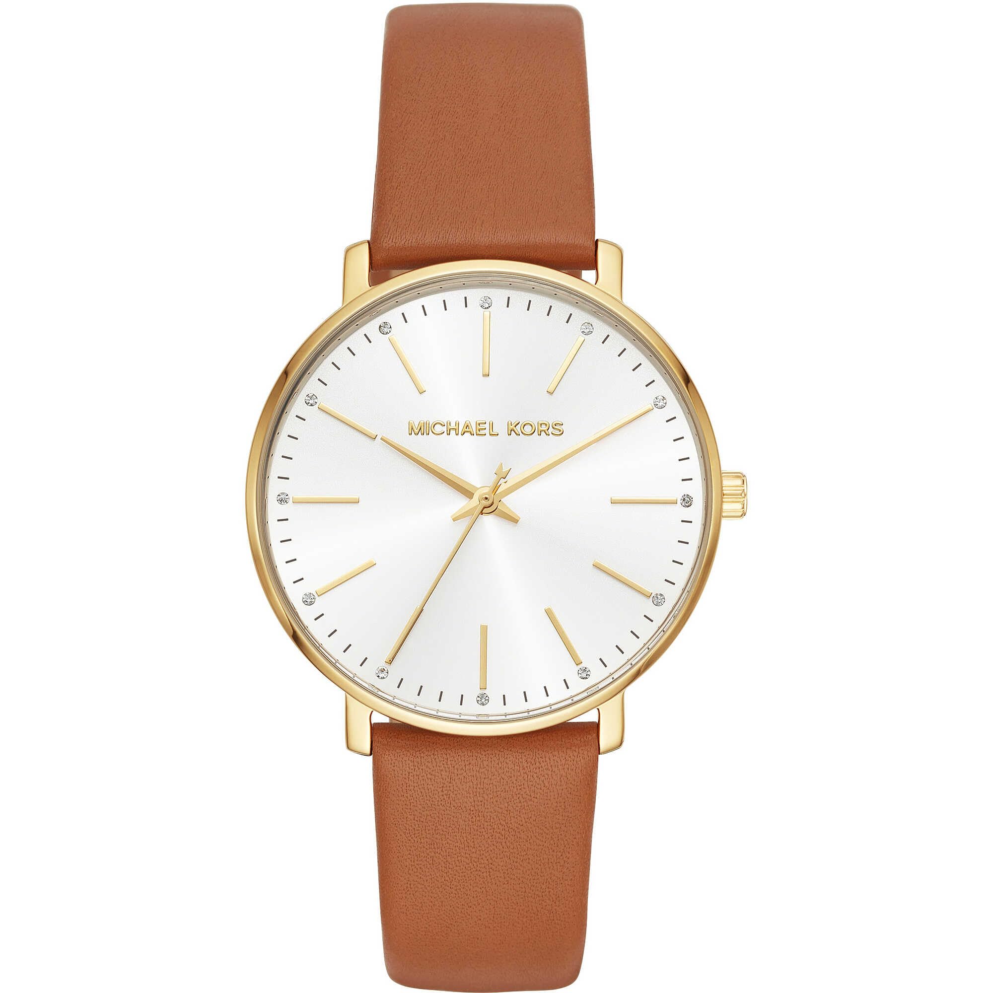 Michael Kors Pyper Watch for Women, Quartz three hand movement with Leather strap