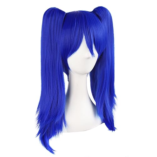 Miniatura 2 de MapofBeauty 20 pulgadas197in - Pelucas de cabello lacio de doble cola azul marino