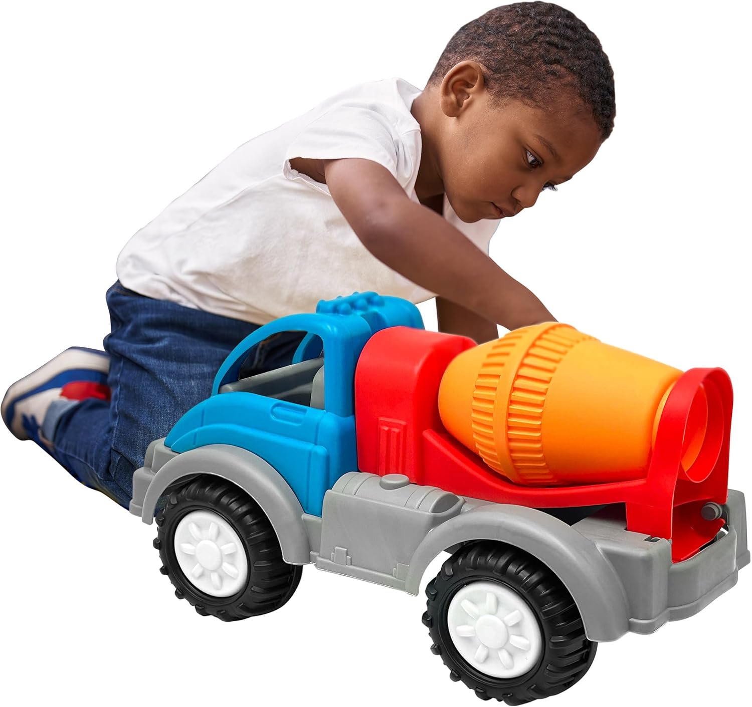 American Plastic Toys Gigantic Cement Mixer with Rotating Drum, Sturdy Wheels, Metal Axles & Made from Durable Plastic for Children 2 Years & Older