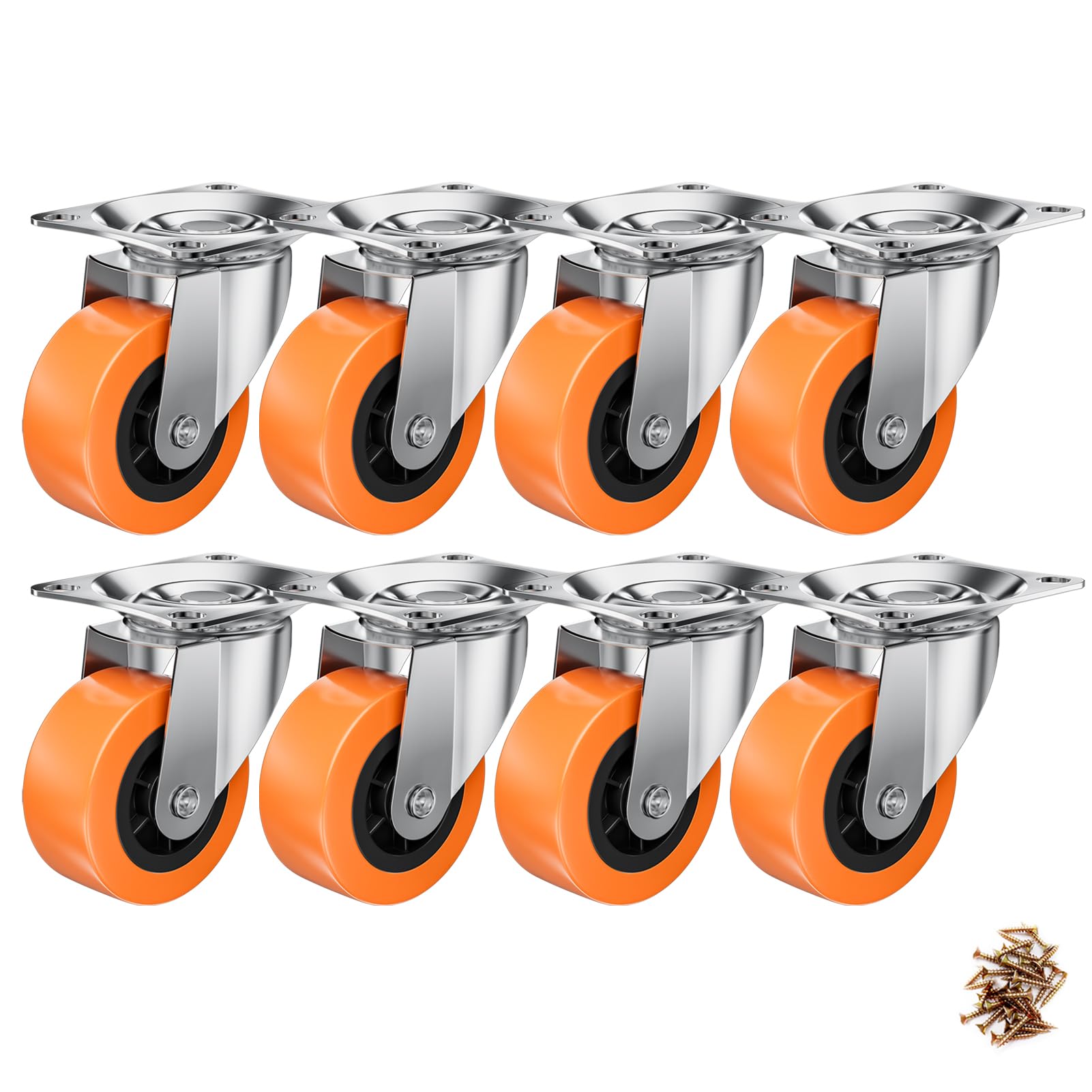1.5" Swivel Plate Casters - Set of 8 -15