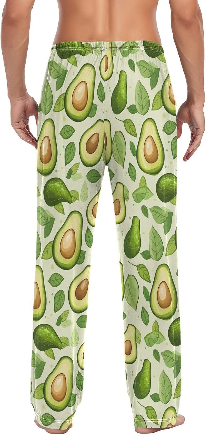 Funny Avocado Dumbbell Pajama Pants Cute Fruit Men's Pajama Bottoms Lounge Sleepwear PJs Casual Lightweight Sleep Pants XL - Image 2