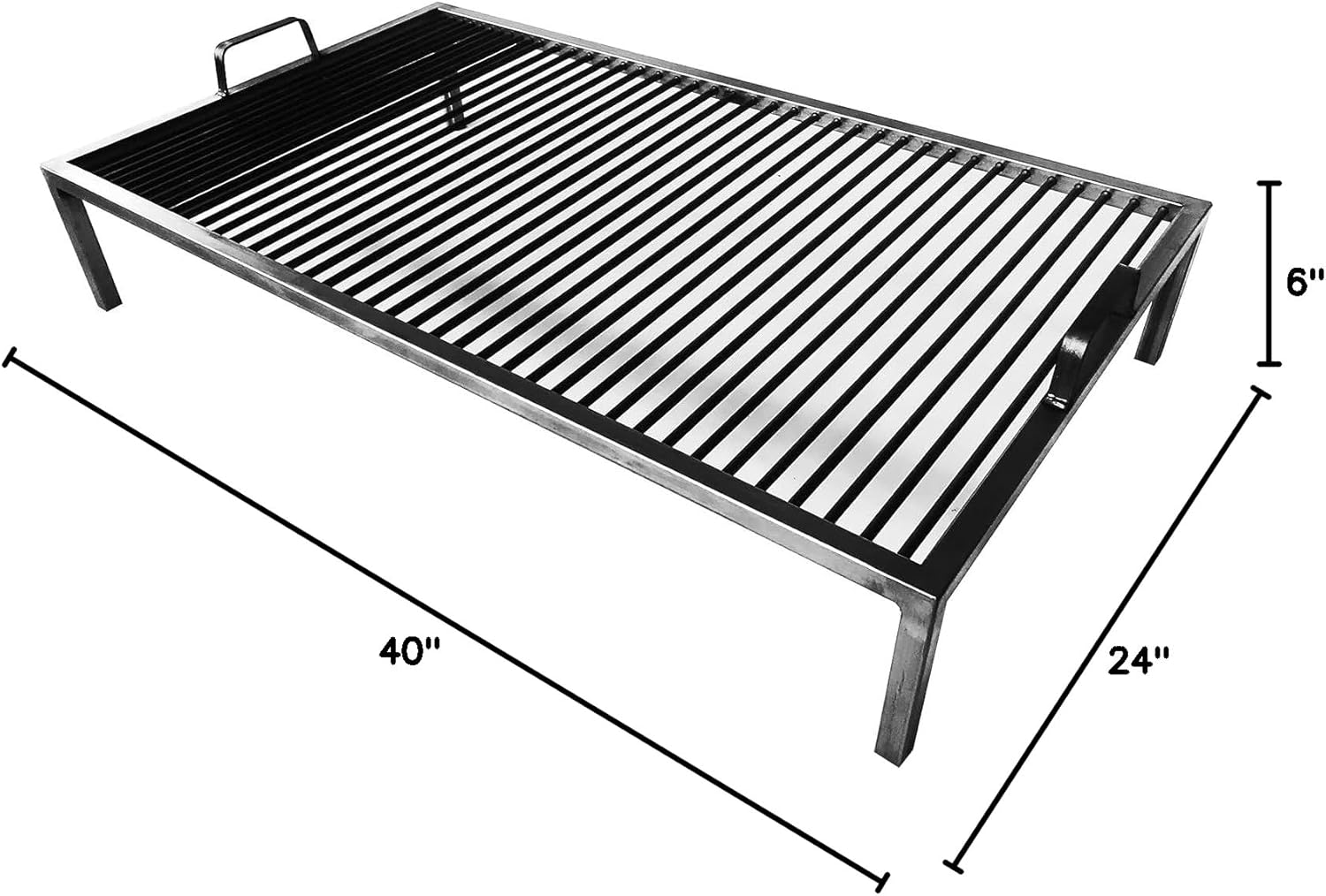 Luxury Argentine Grill + Brazier - Iron Argentina Grill - BBQ Parrilla Asado - Sor Pampa Grill (40 x 24 inches)
