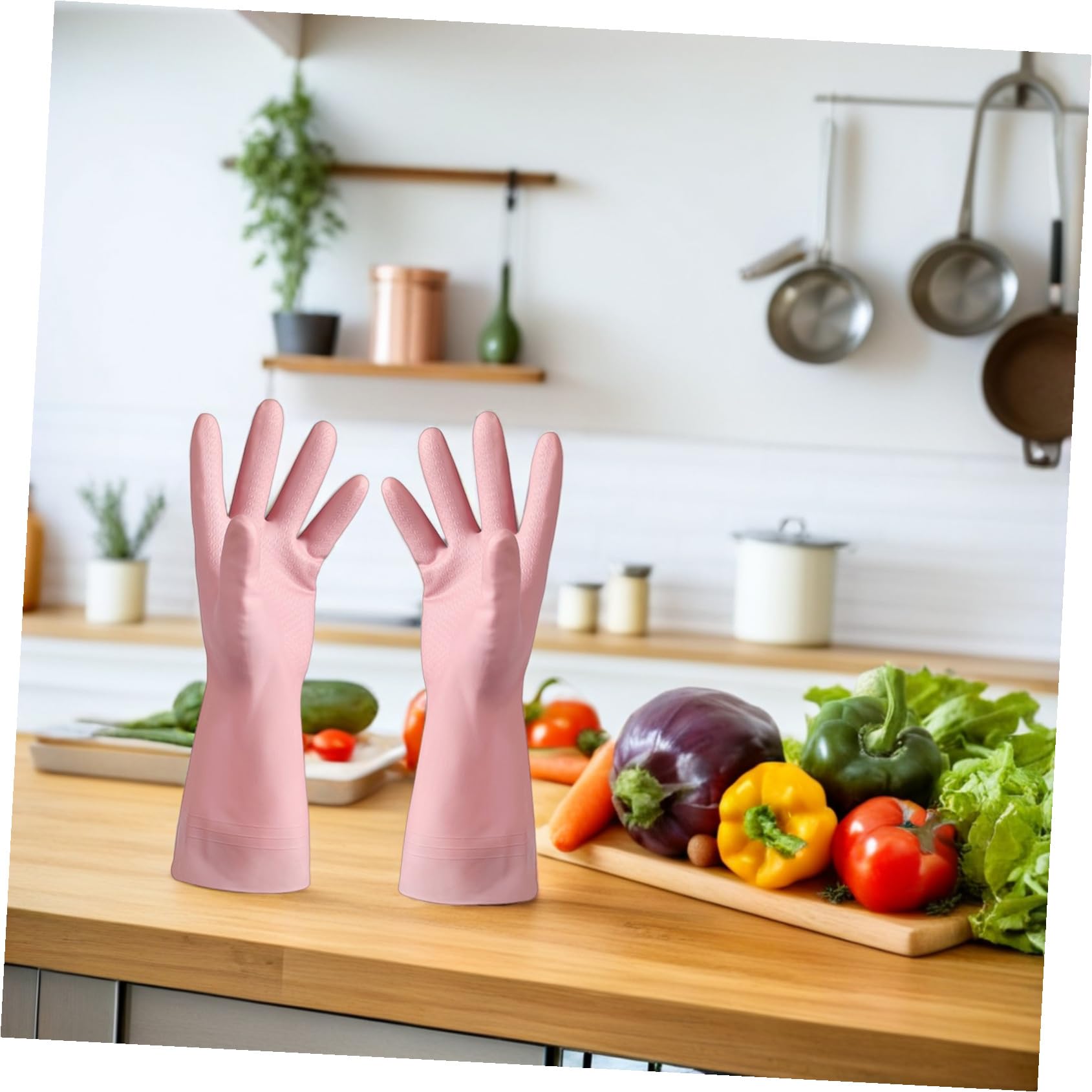 6 pares Guantes Lavavajillas Impermeables Reutilizables de PVC Guantes de Limpieza Cocina para Lavar Platos Protección Manos Flexibles y Antideslizantes