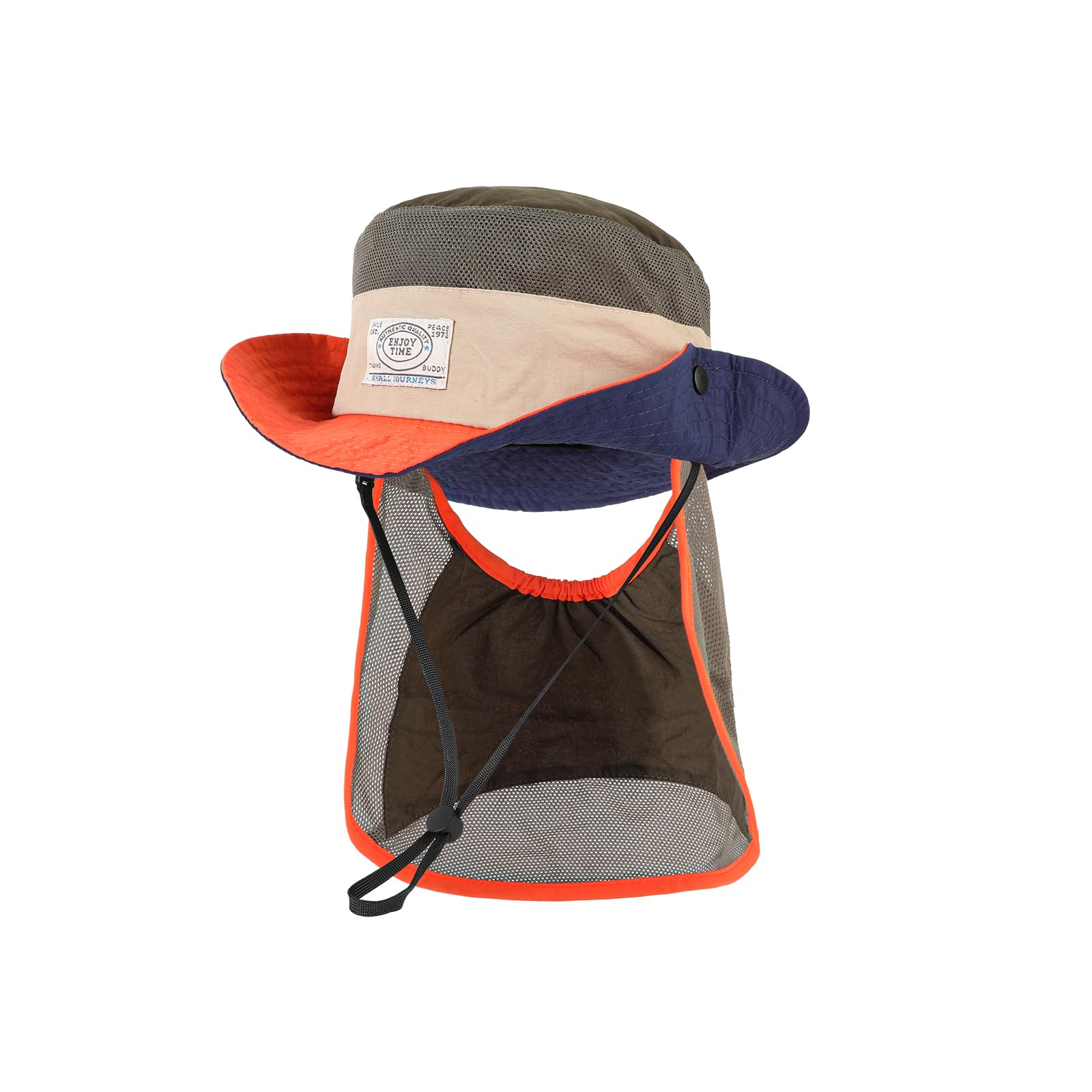 TAGVO Sombrero de Cubo para Niños, Protección UV con Correa para el Mentón, Gorra con Cubrenuca Desmontable, ala Ancha para Niños y Niñas de 2 a 6 Años