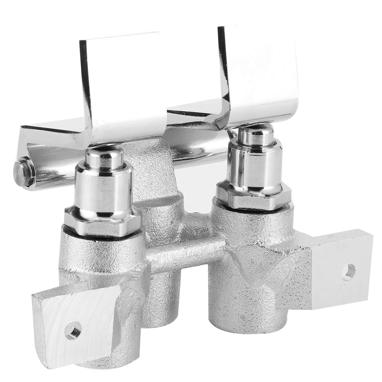 Válvula de Pedal de Cierre Automático de 3 Piezas, Válvula de Rodilla de Latón de Doble Control para Fregadero de Cocina, Operación Conveniente con Manos Libres (de pie de doble
