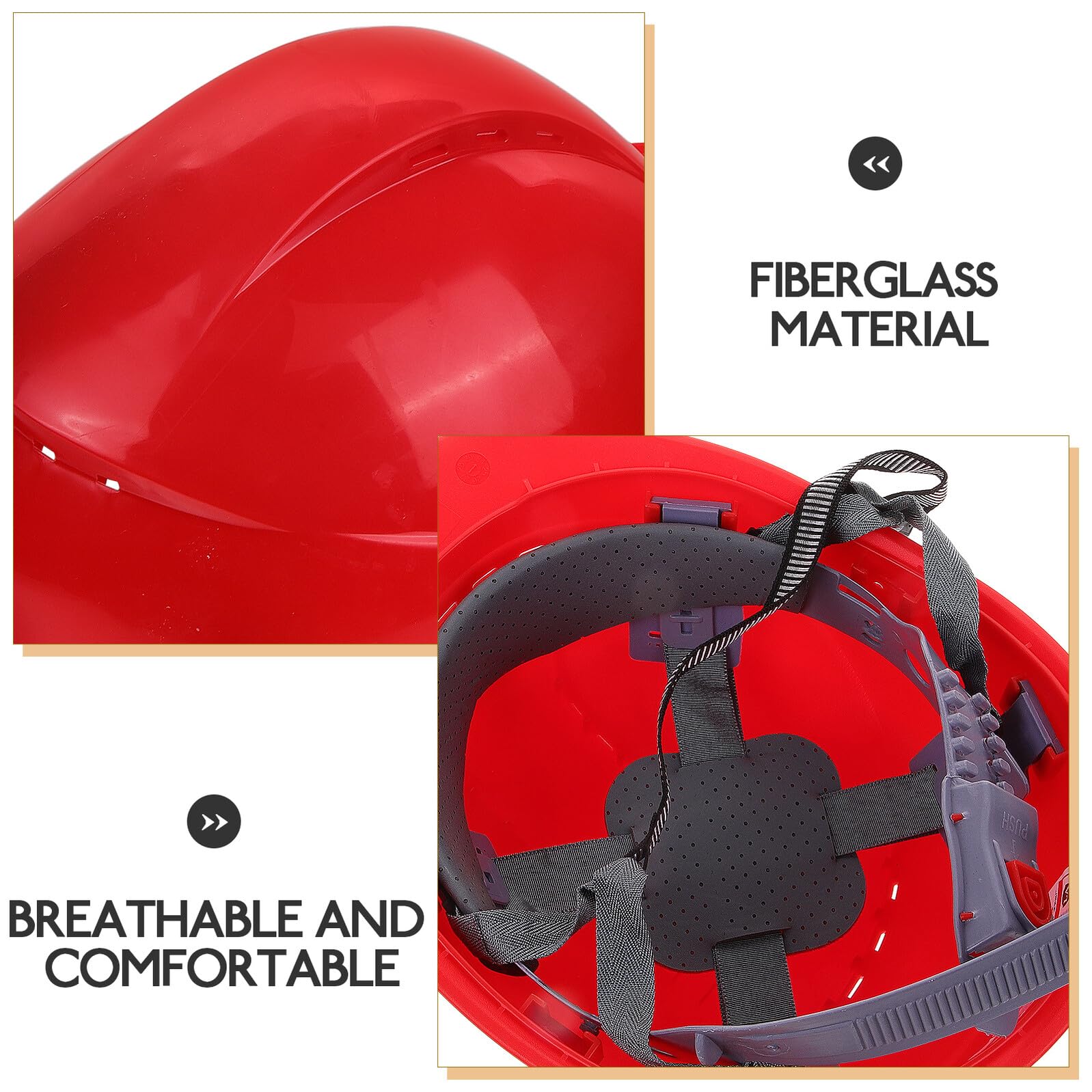 Casco de Seguridad para Construcción Abs Rojo, Resistente y Ventilado