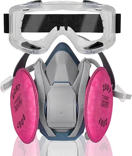 Respirador de máscara de media cara 6502QL  Respirador de polvo de pintura reutilizable con filtros para carpintería química por pulverización de disponible en Yaxa Venezuela