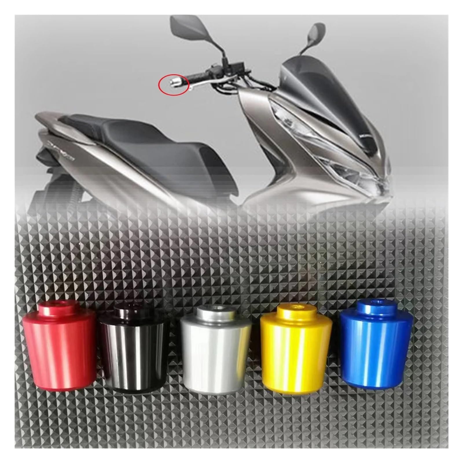 Per: Honda NSS350 FORZA350 FORZA 125 300 250 Accessori Moto CNC Manopole for manubrio Estremità del manubrio Spina Anti vibrazioni 7/8 Inch 22mm(Gray)