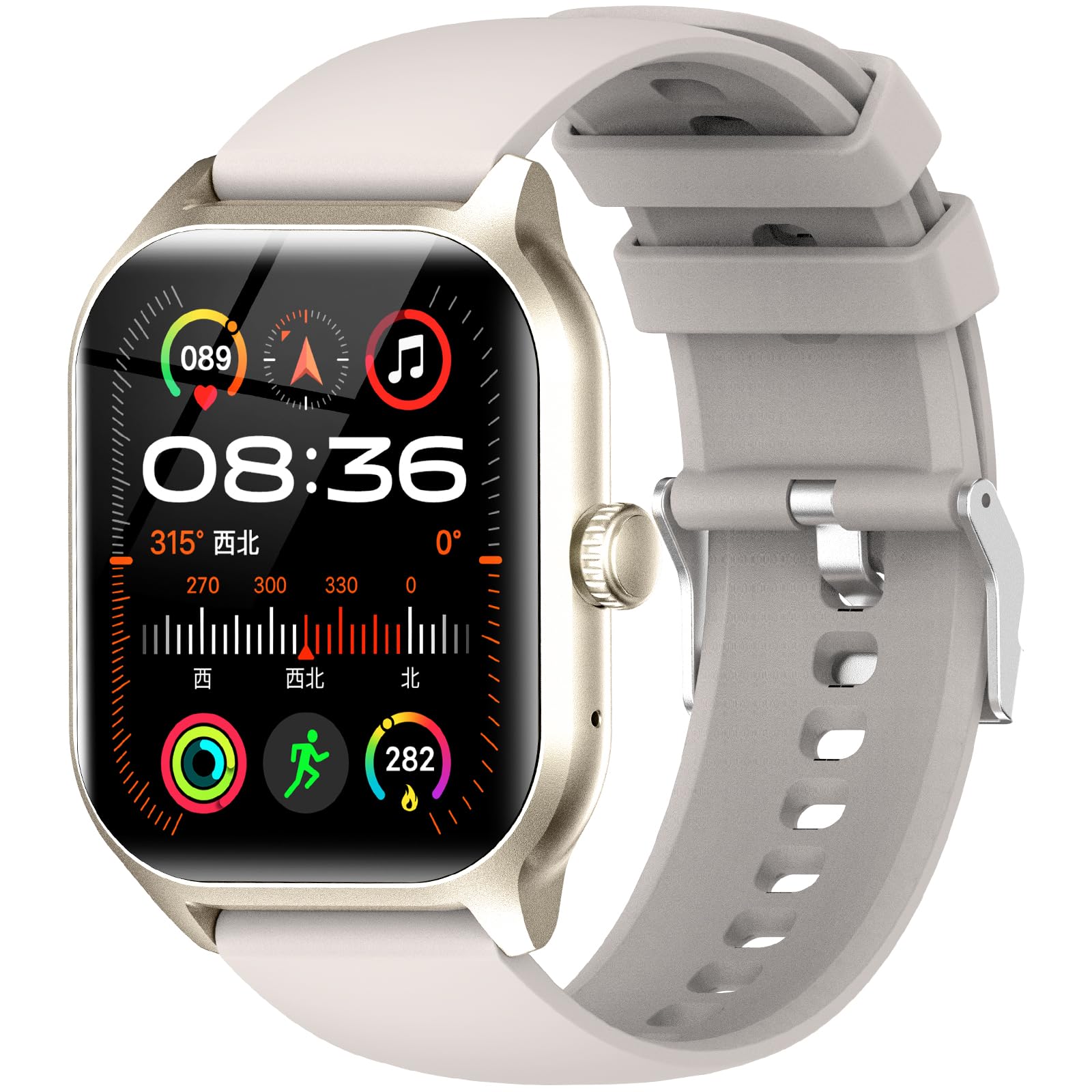 LAOYABB Smartwatch Uomo Donna, Sportivo Fitness Tracker con Effettua o Risposta Chiamate, 2.01" Intelligente Orologio con Contapassi/Cardiofrequenzimetro/Sonno, IP68 Smart Watch per Android iOS