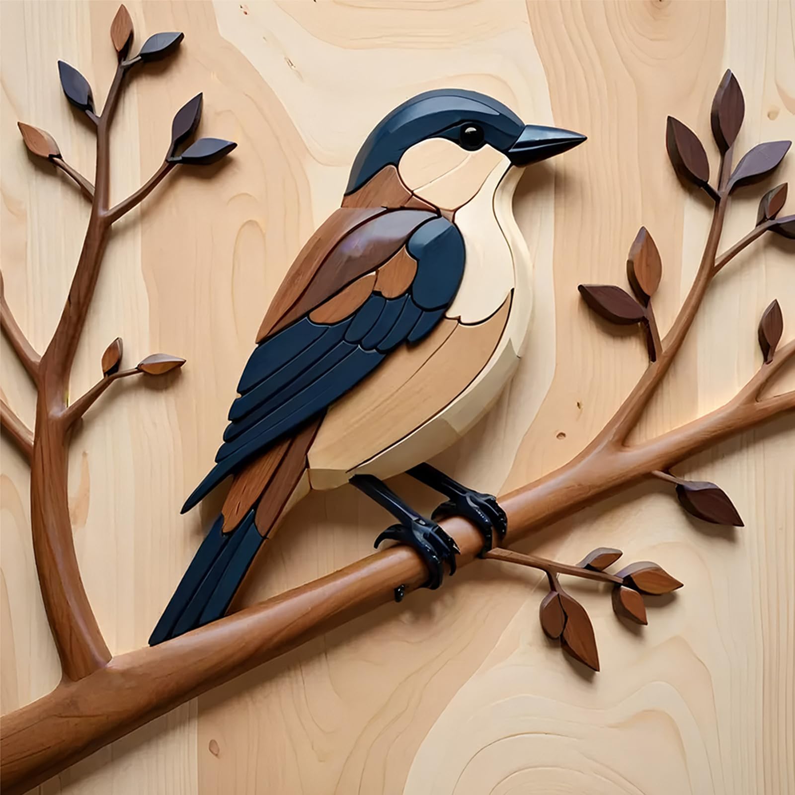 Poetrydraw Bird Full Diy 5D Round Drill Diamond Art Paintings Picture Arts Craft 15.75 X15.75 In Diamond Crystal Rhinestones Painting Kits For Adults/Beginners Gift Idea Home Wall Decor (Bird)