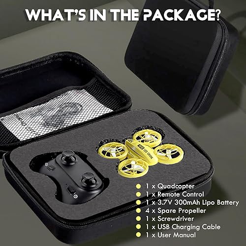 Miniatura 7 de Mini dron para niños, colorido LED RC Drone Quadcopter para principiantes con modo sin cabeza, 360 vueltas, retención de altitud, modo de 3