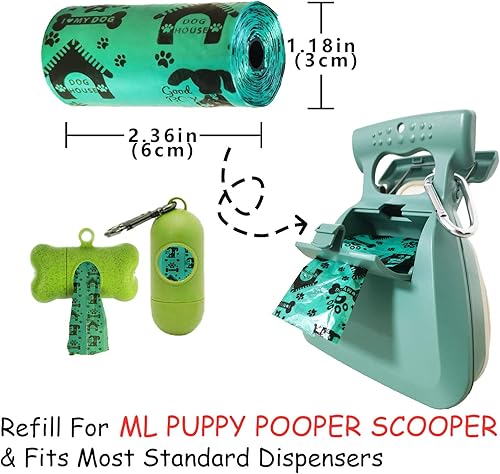 Miniatura 2 de Jondarla Bolsas para excrementos de perro, gruesas y fuertes, bolsas grandes para excrementos de excrementos, repuestos para recogedor de