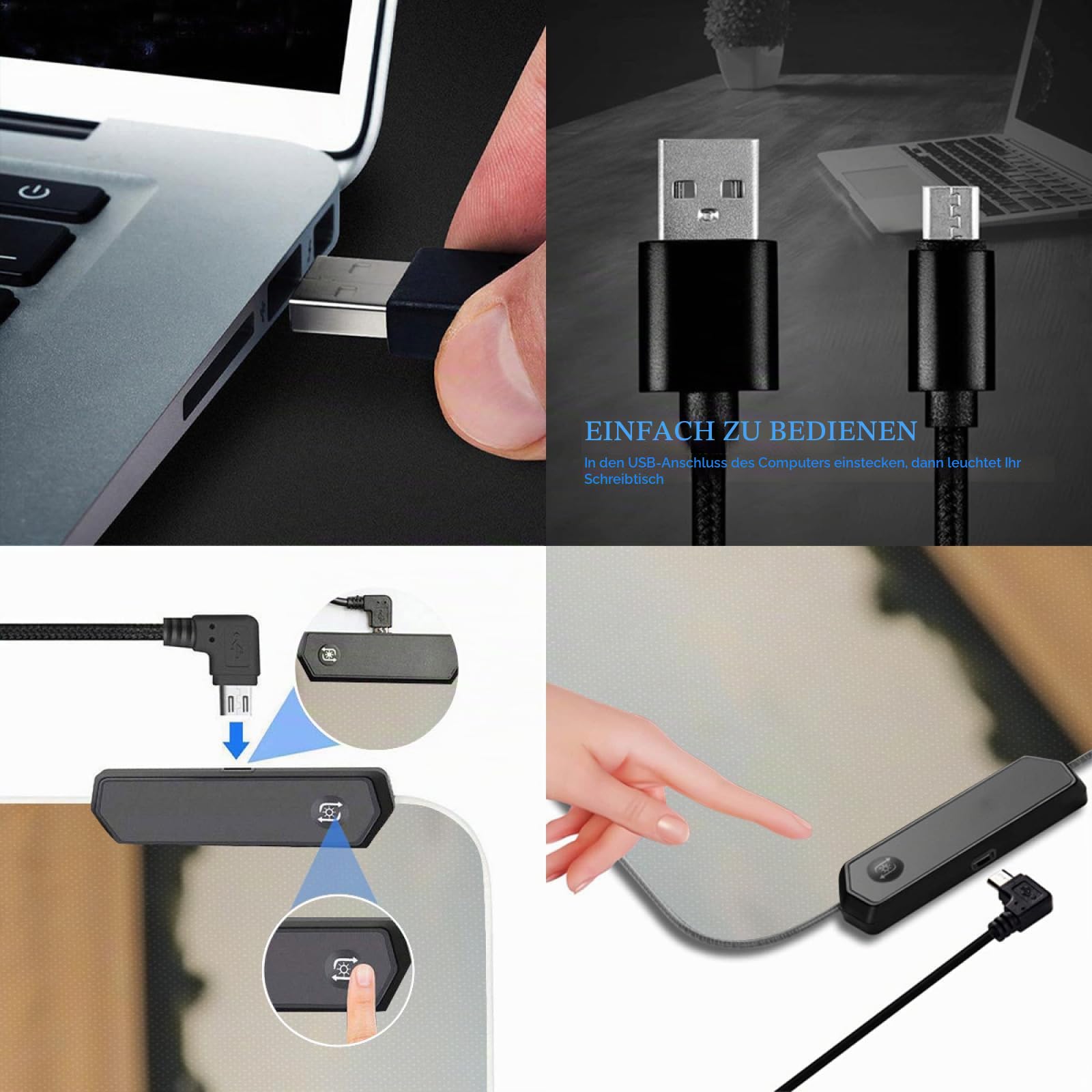 Gaming Mauspad mit Foto/Text/Logo, RGB Mousepad XXL, Personalisiertes Mauspads selbst gestalten, rutschfeste Gummi-Unterseite, Geschenkidee Männer, Frauen, Freunde, Gamer, 30 * 80cm-LED