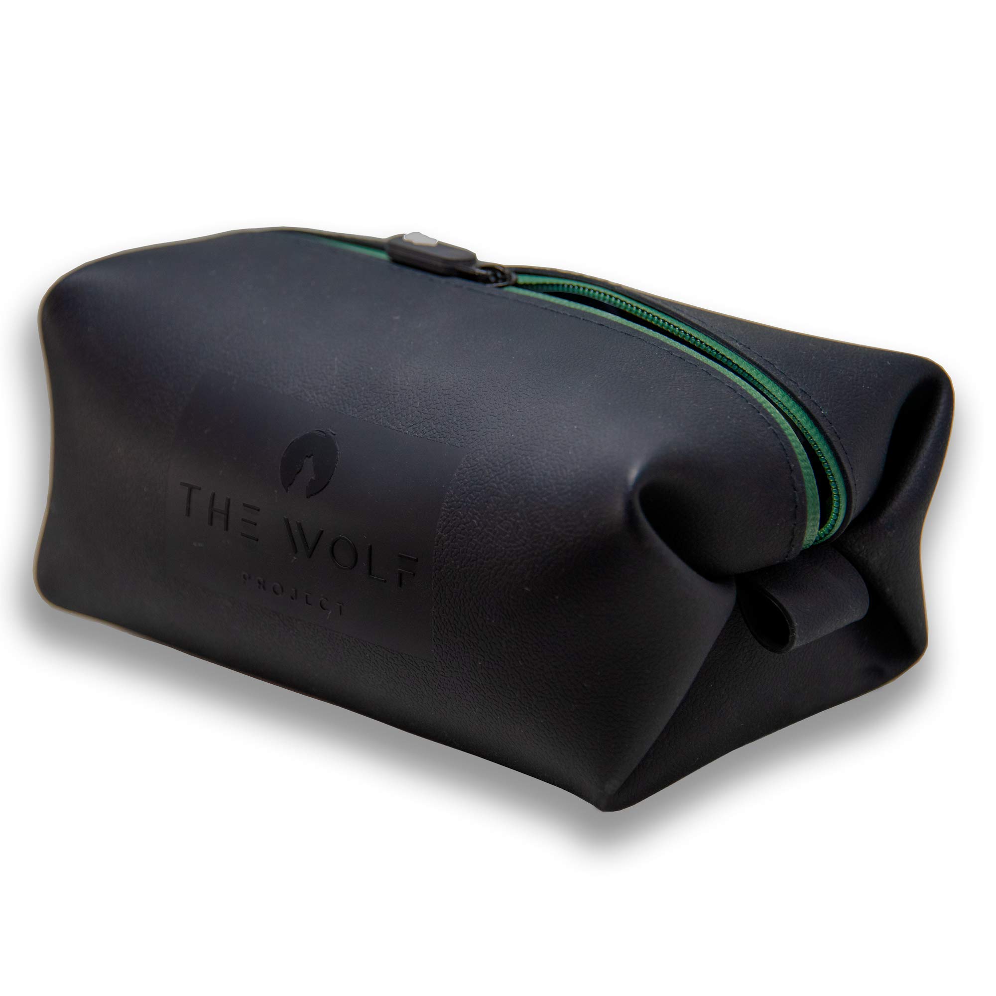 The Wolf Project| DOPP KIT FOR MEN - Toiletry bag for men - Black Silicone doppel bag - mens travel toiletry bag - Waterproof cosmetic bag, bathroom shower shaving bag, Strong zipper, Water resistant