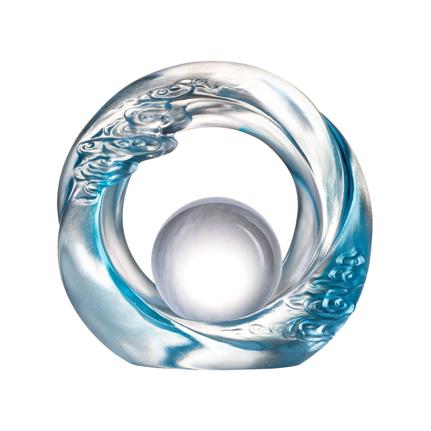 Crystal Art, Crystal Feng Shui Decor, As The Good World Turns (Cloud - Sky Blue)